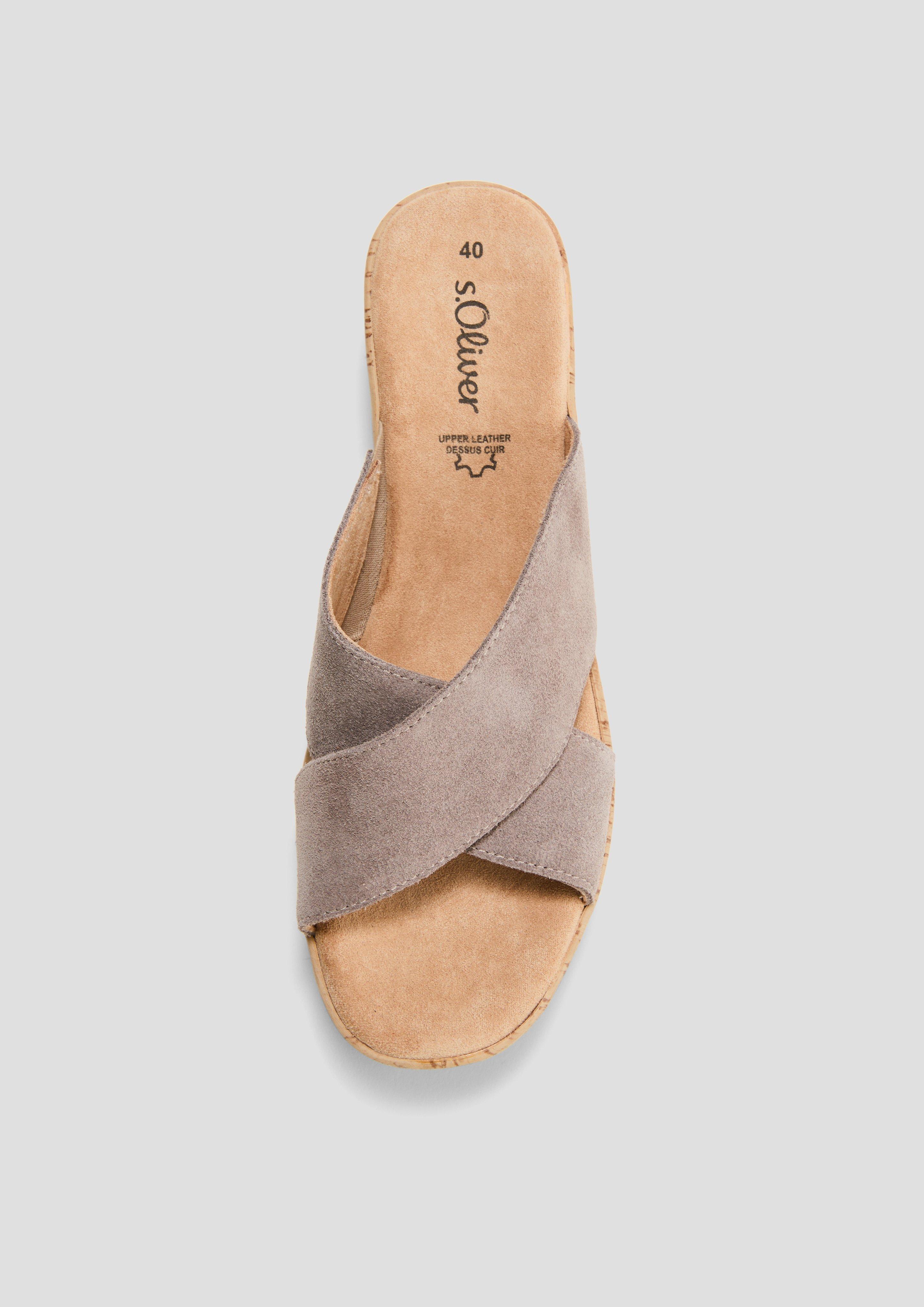 s.Oliver Sandalen aus Leder mit Keilabsatz