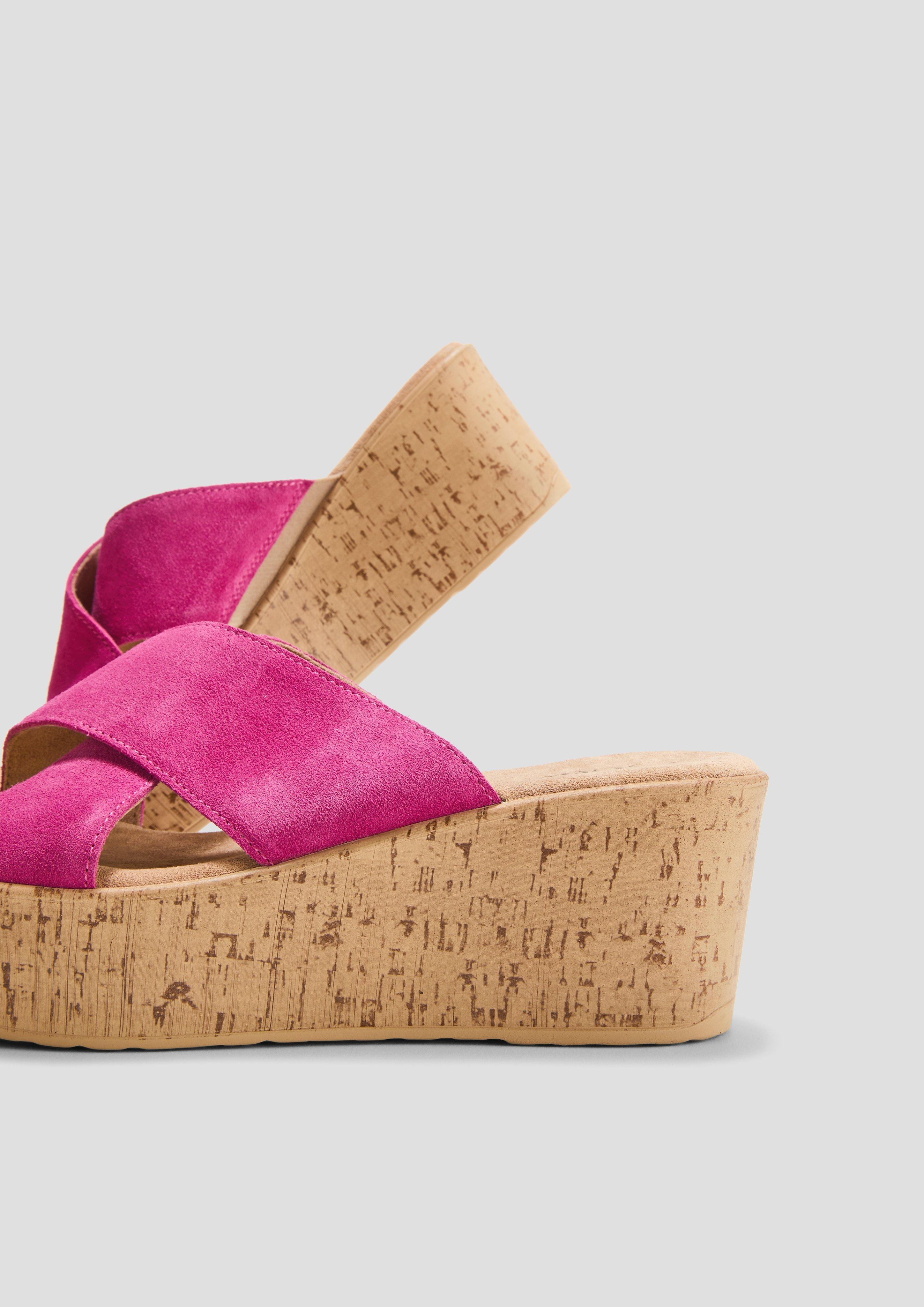 s.Oliver Sandalen aus Leder mit Keilabsatz