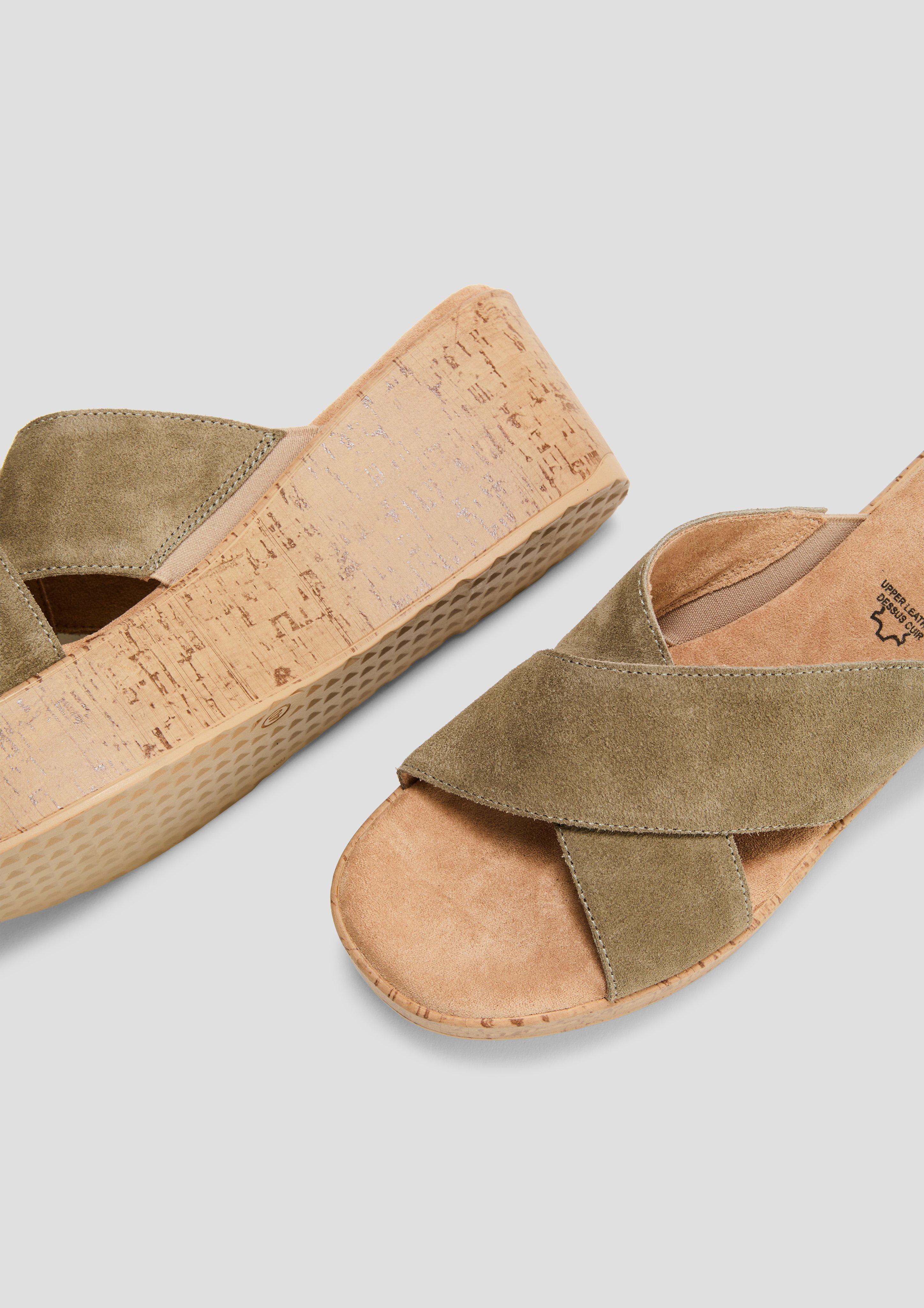 s.Oliver Sandalen aus Leder mit Keilabsatz