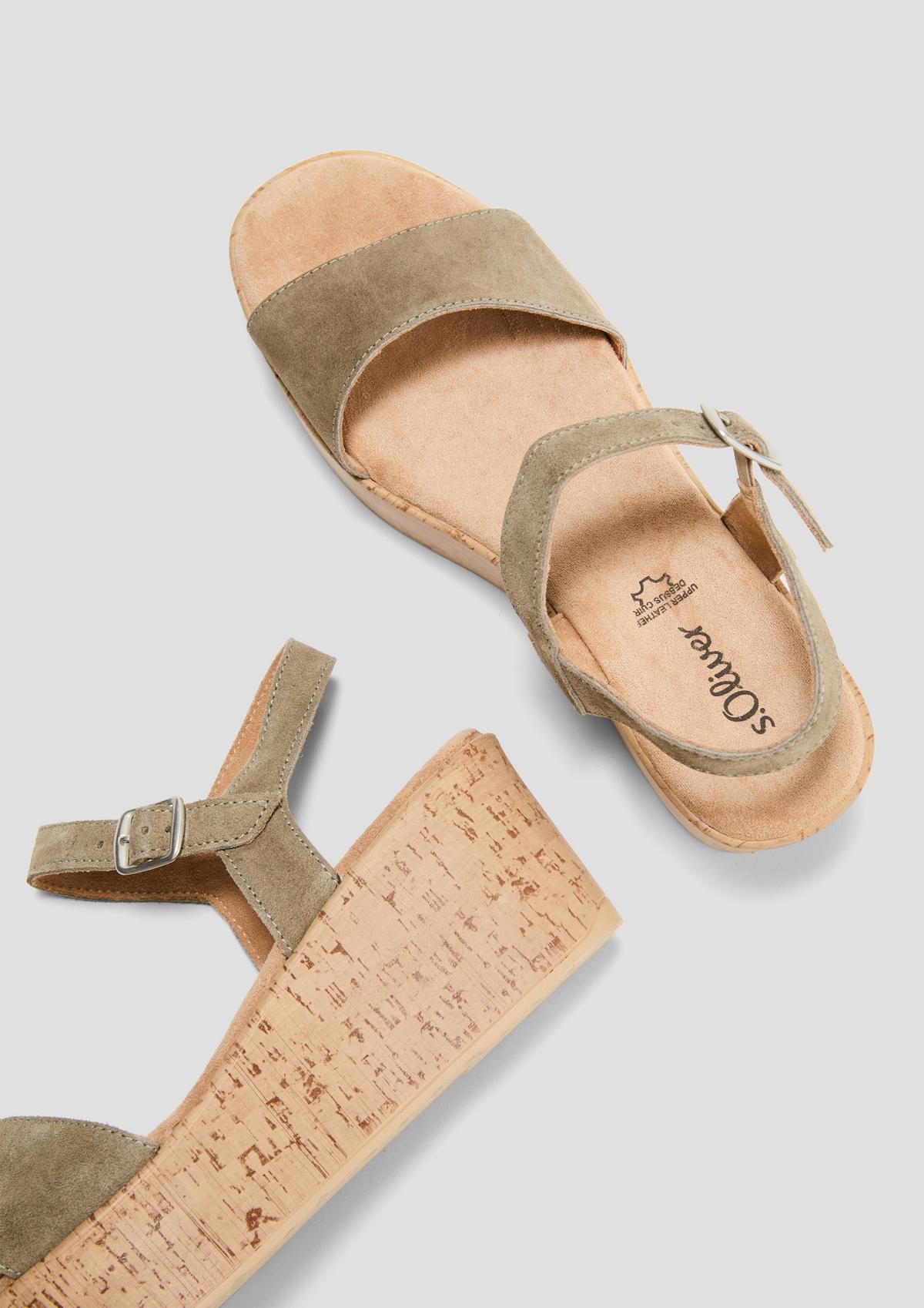 s.Oliver Leren sandalen met sleehak