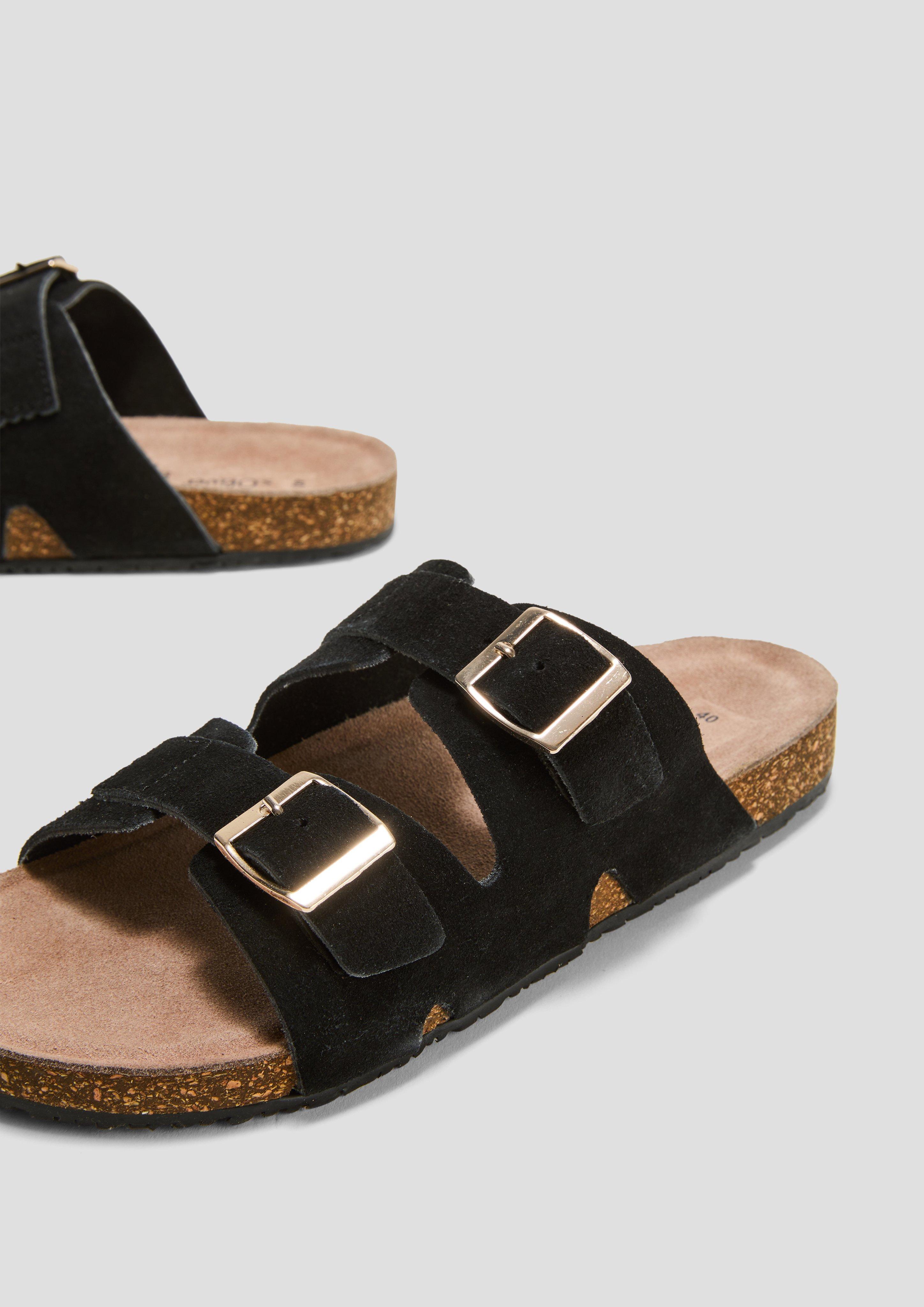 s.Oliver Pantoletten aus Rindsleder mit Dornschließe