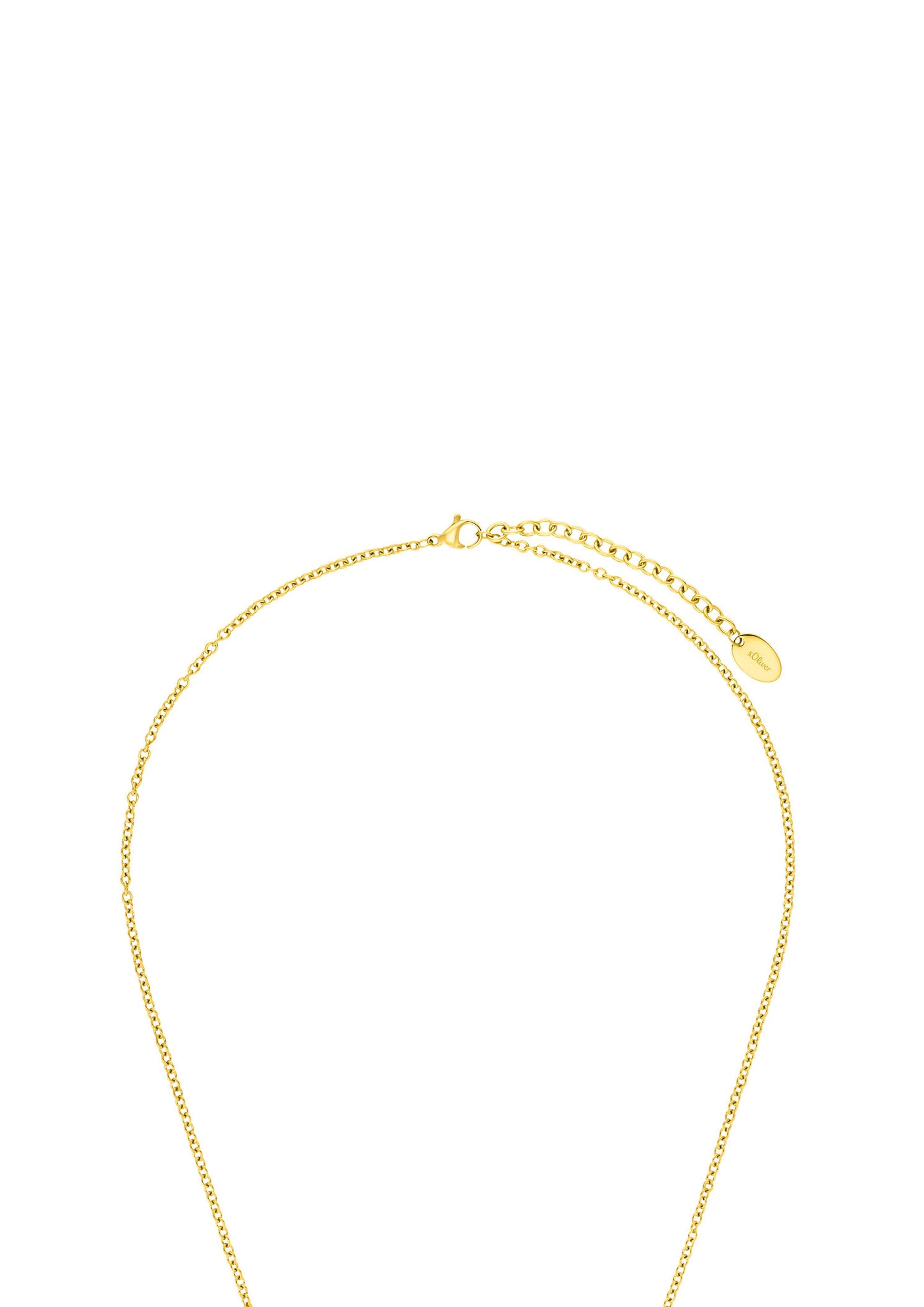s.Oliver Vergoldete Kette mit kreisrundem Anhänger