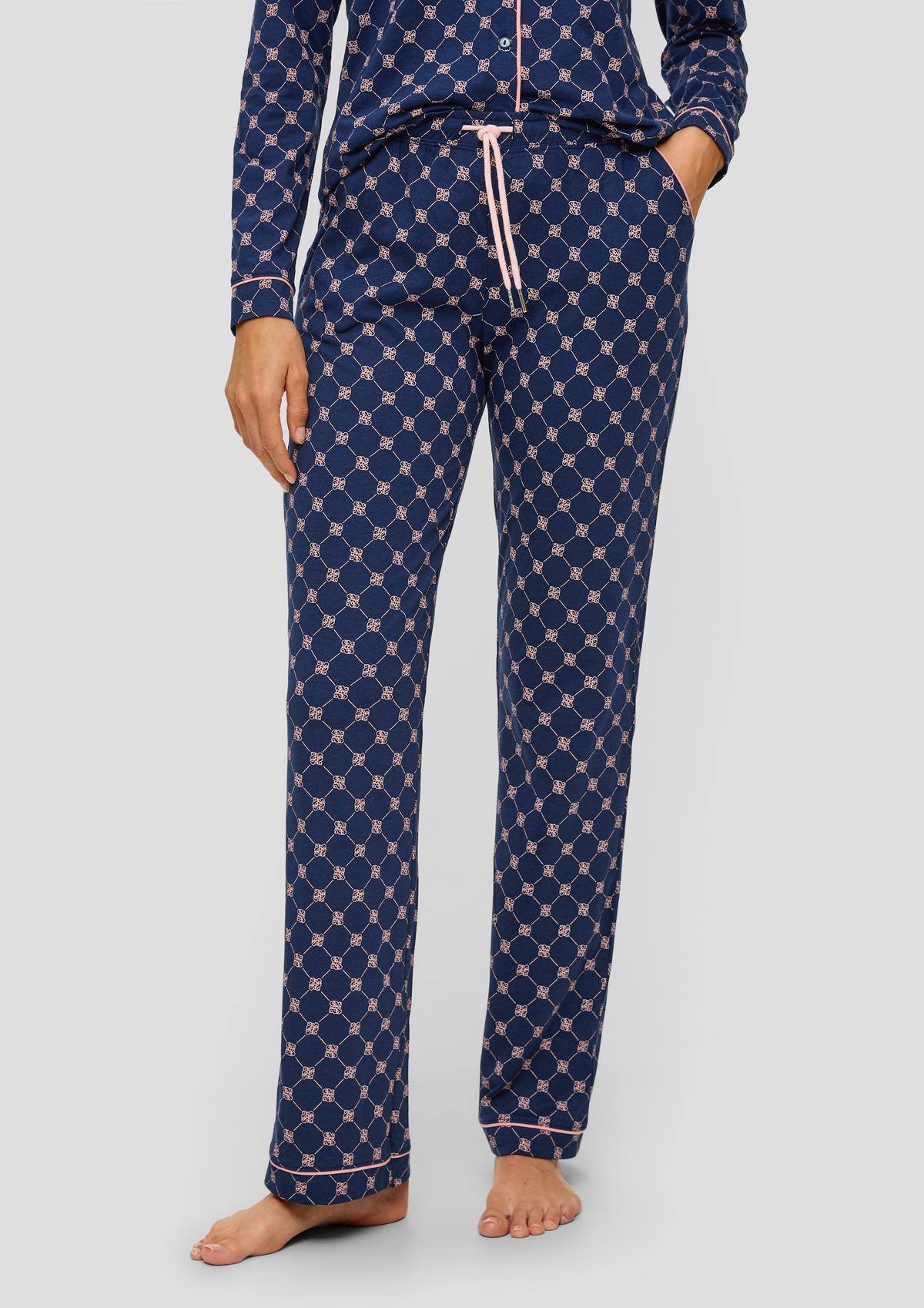 Schlafmaske mit Langes tiefblau Pyjama-Set -