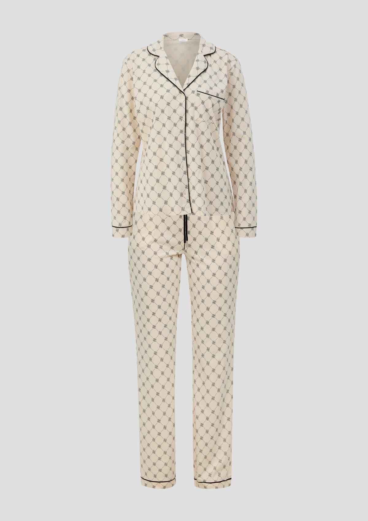 s.Oliver Langes Pyjama-Set mit Schlafmaske