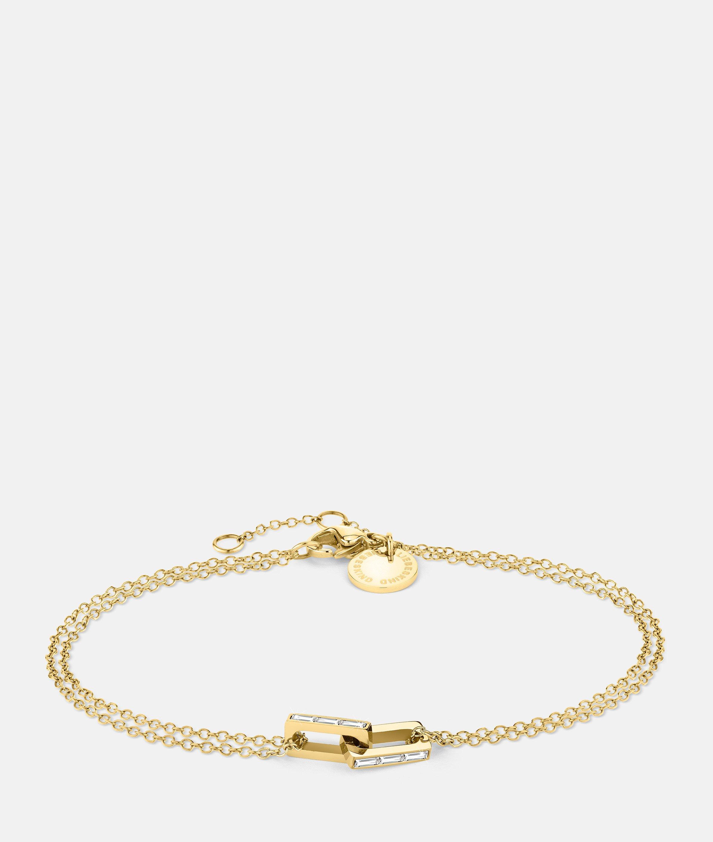 Liebeskind Berlin - Armband mit Zirkonia im Baguette-Schliff -  Gold