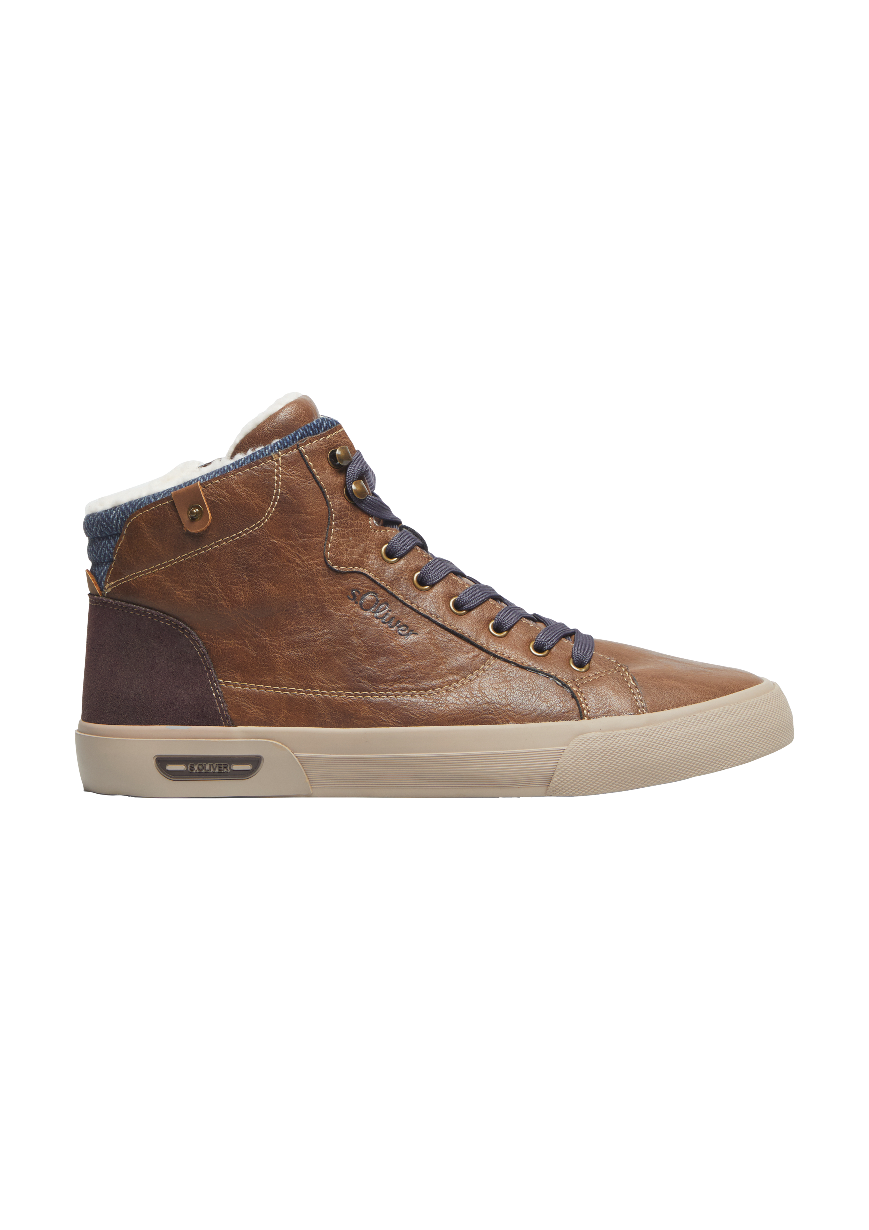 Gefütterte Stiefel mit Logo-Detail Braun