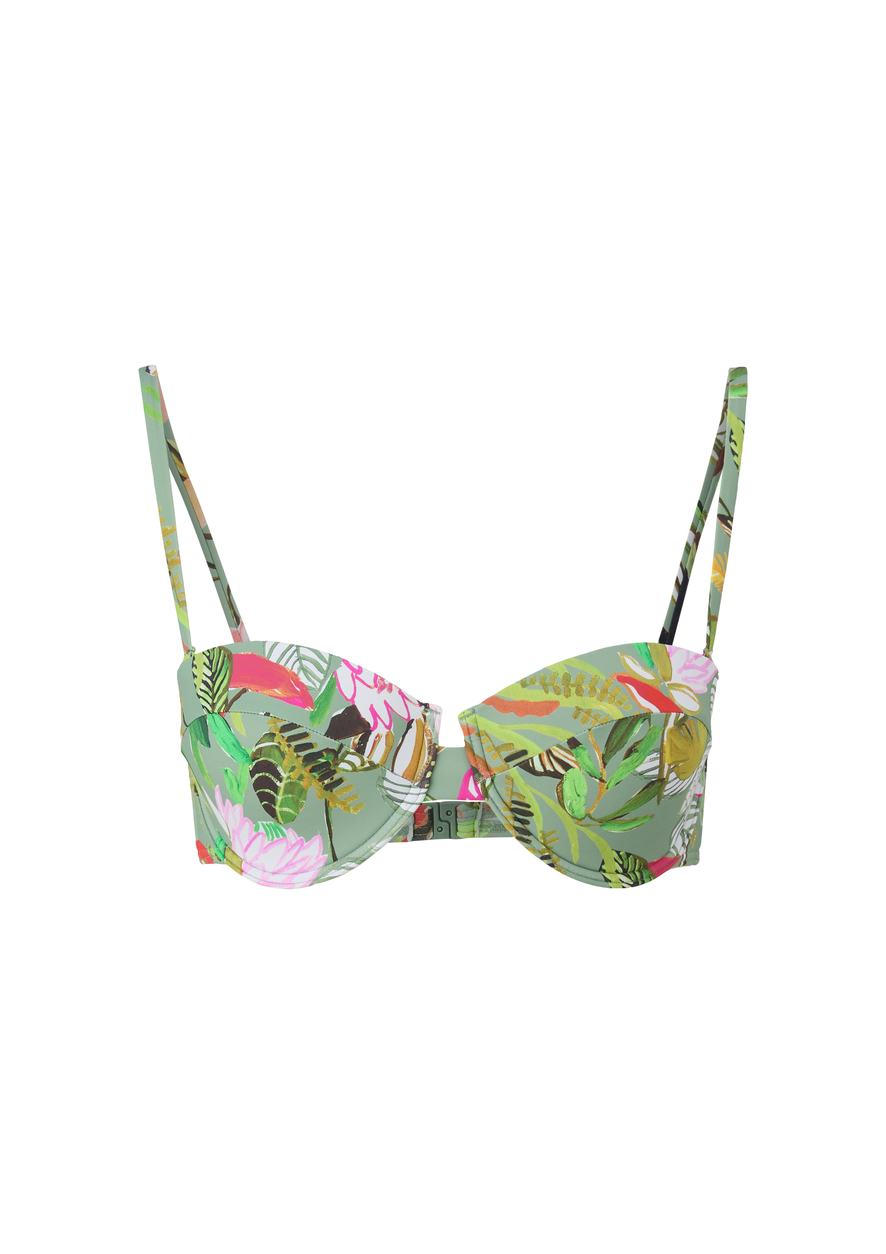 Bikini-Top mit Bügeln und Blumenmuster