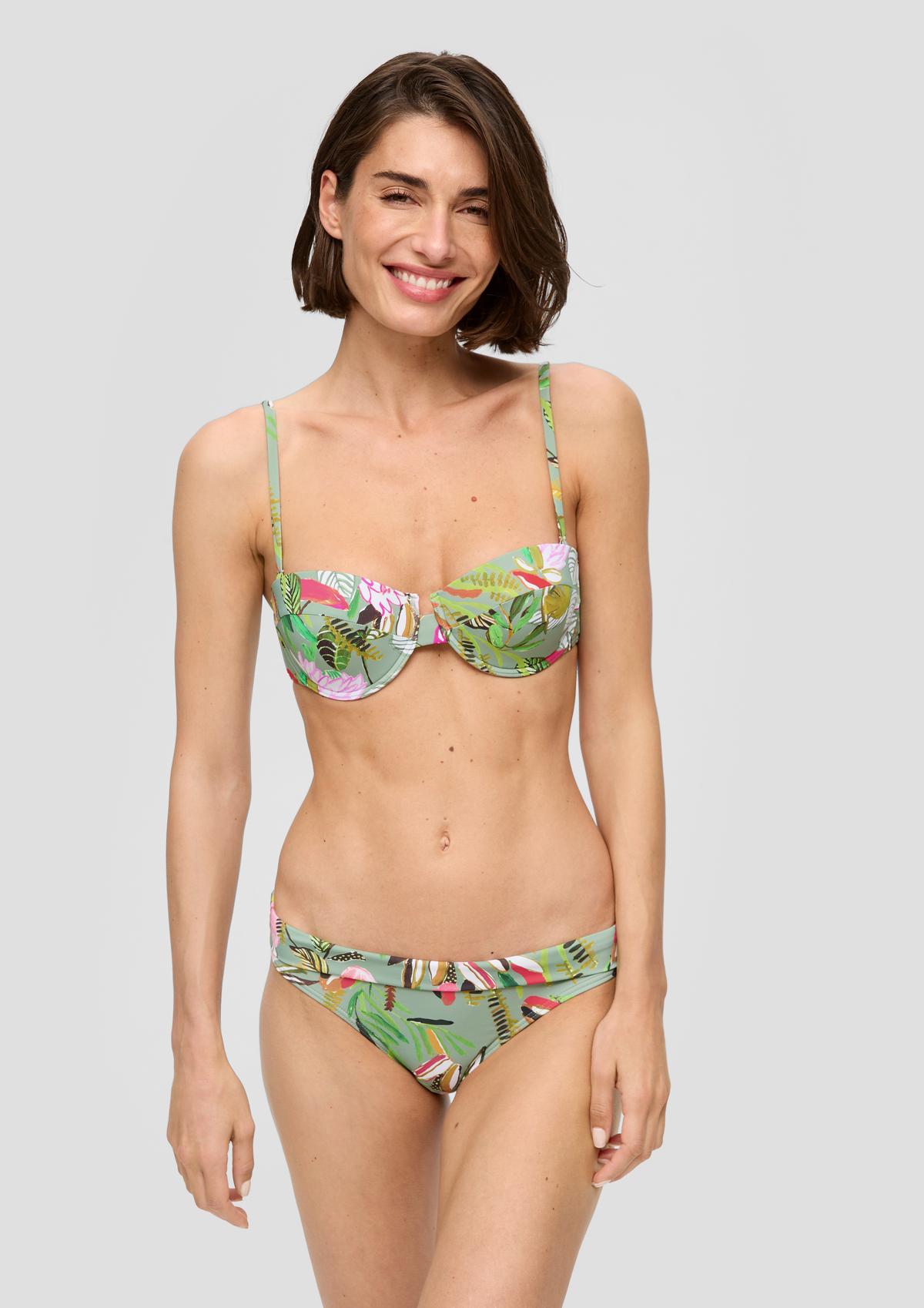 Bikinitop met beugels en bloemenmotief