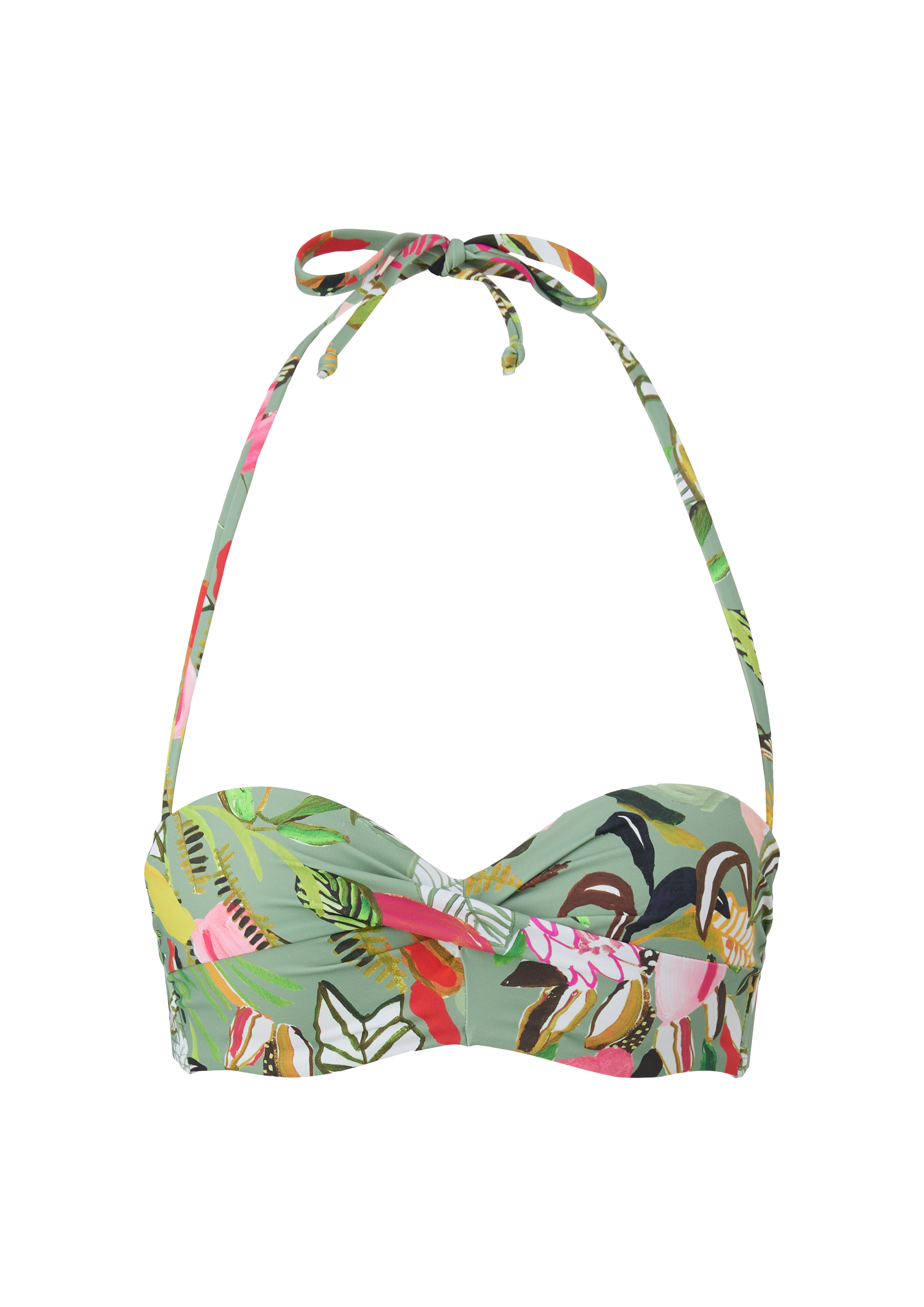 Neckholder-Bikini-Top mit Blumenmuster