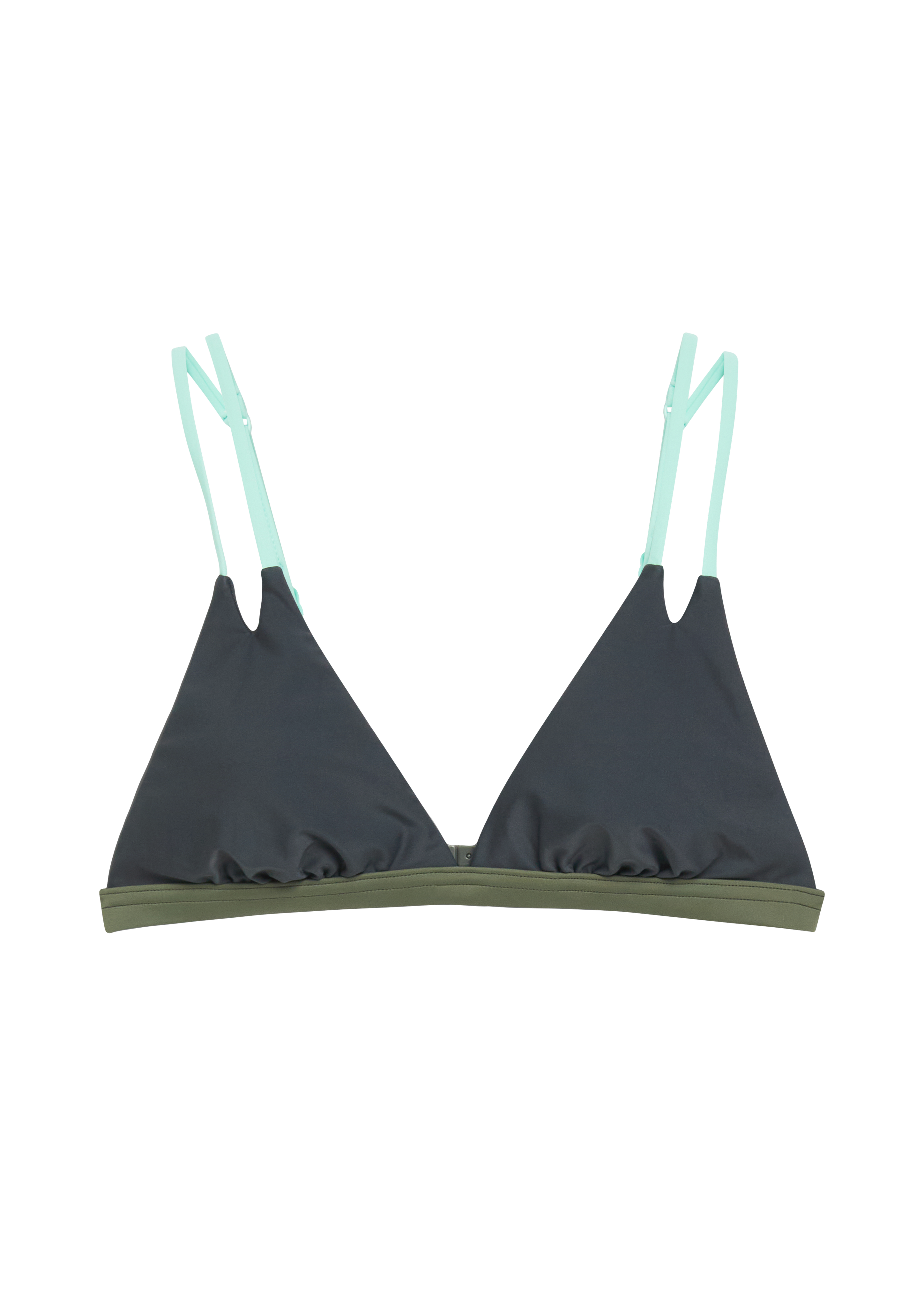 Triangelbikinitop met colour blocks