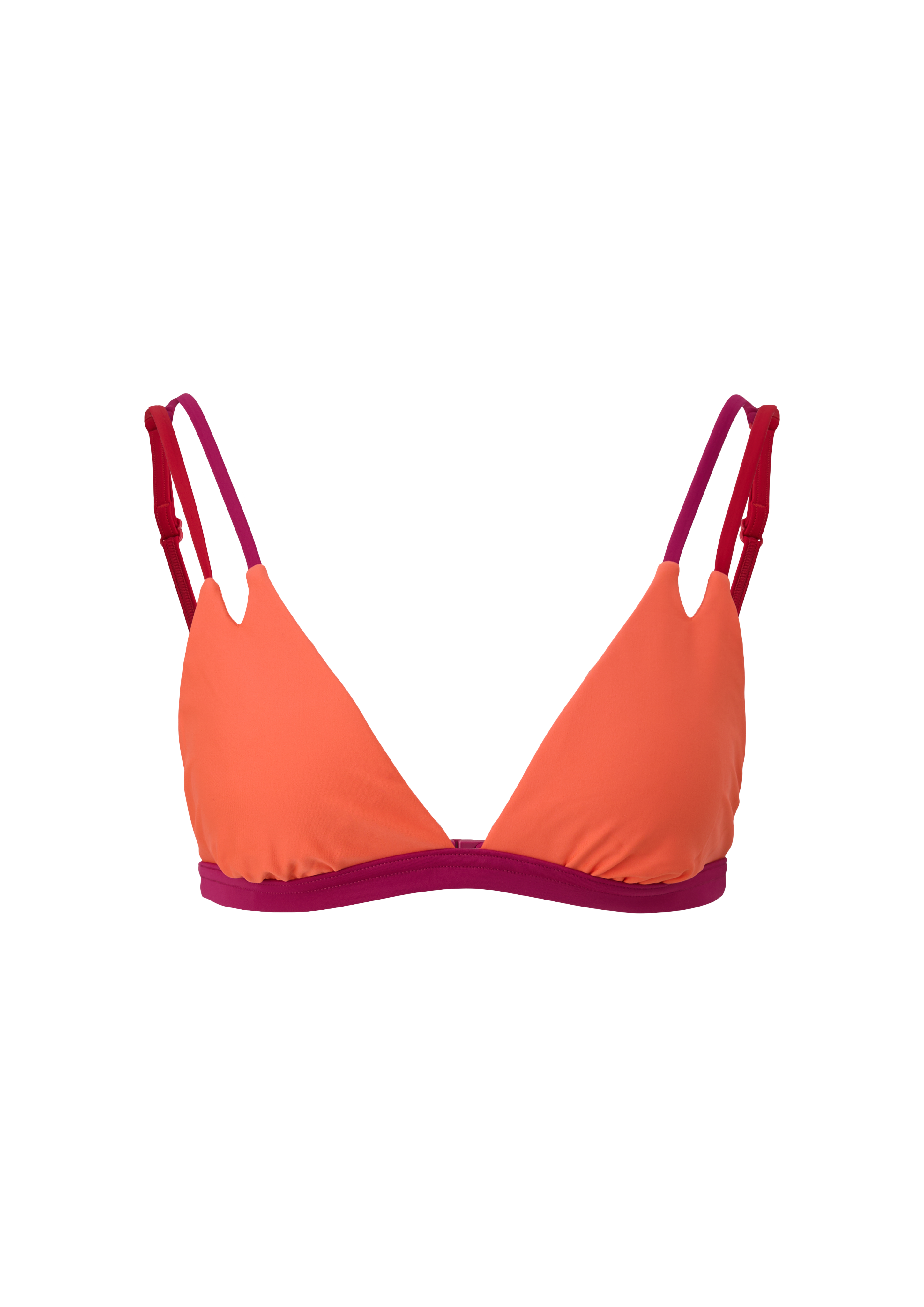 Triangelbikinitop met colour blocks