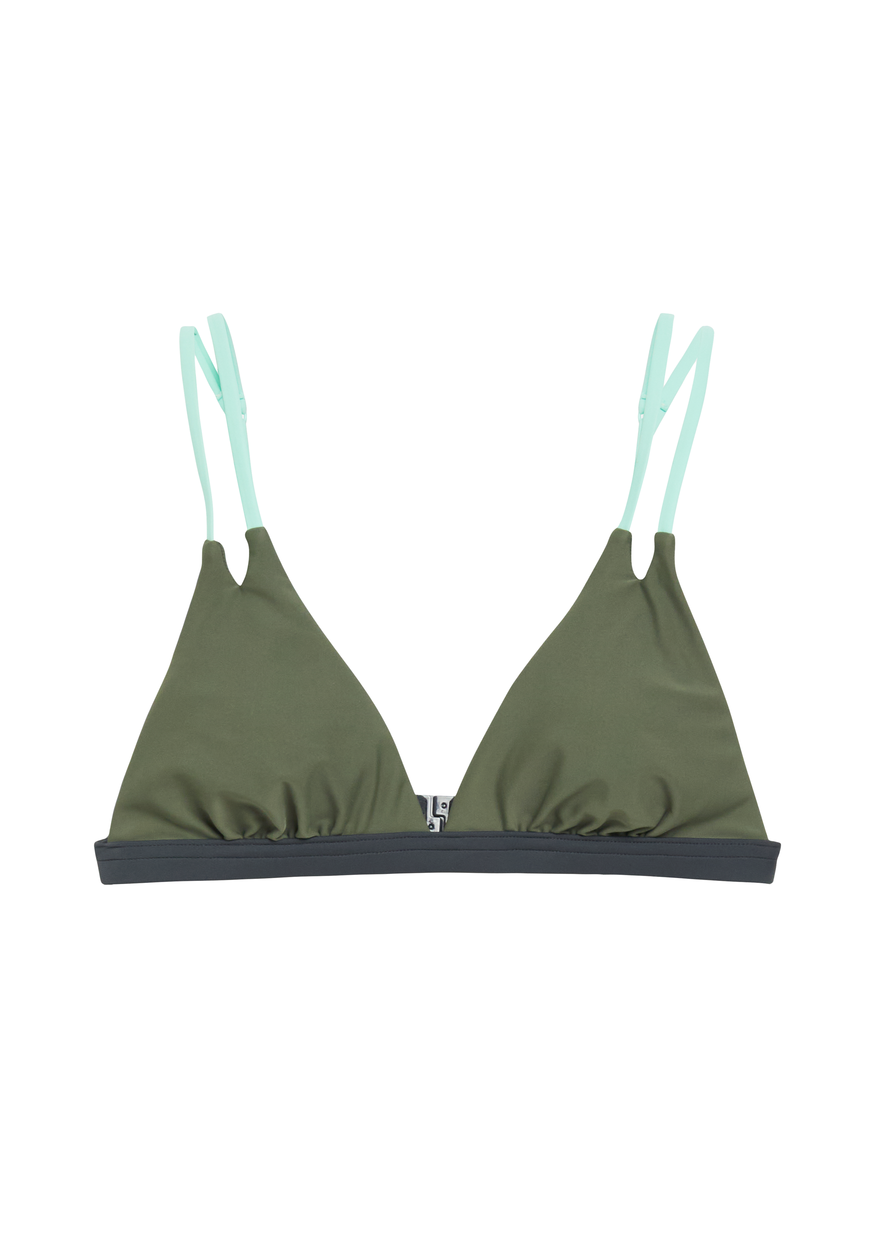 Triangelbikinitop met colour blocks