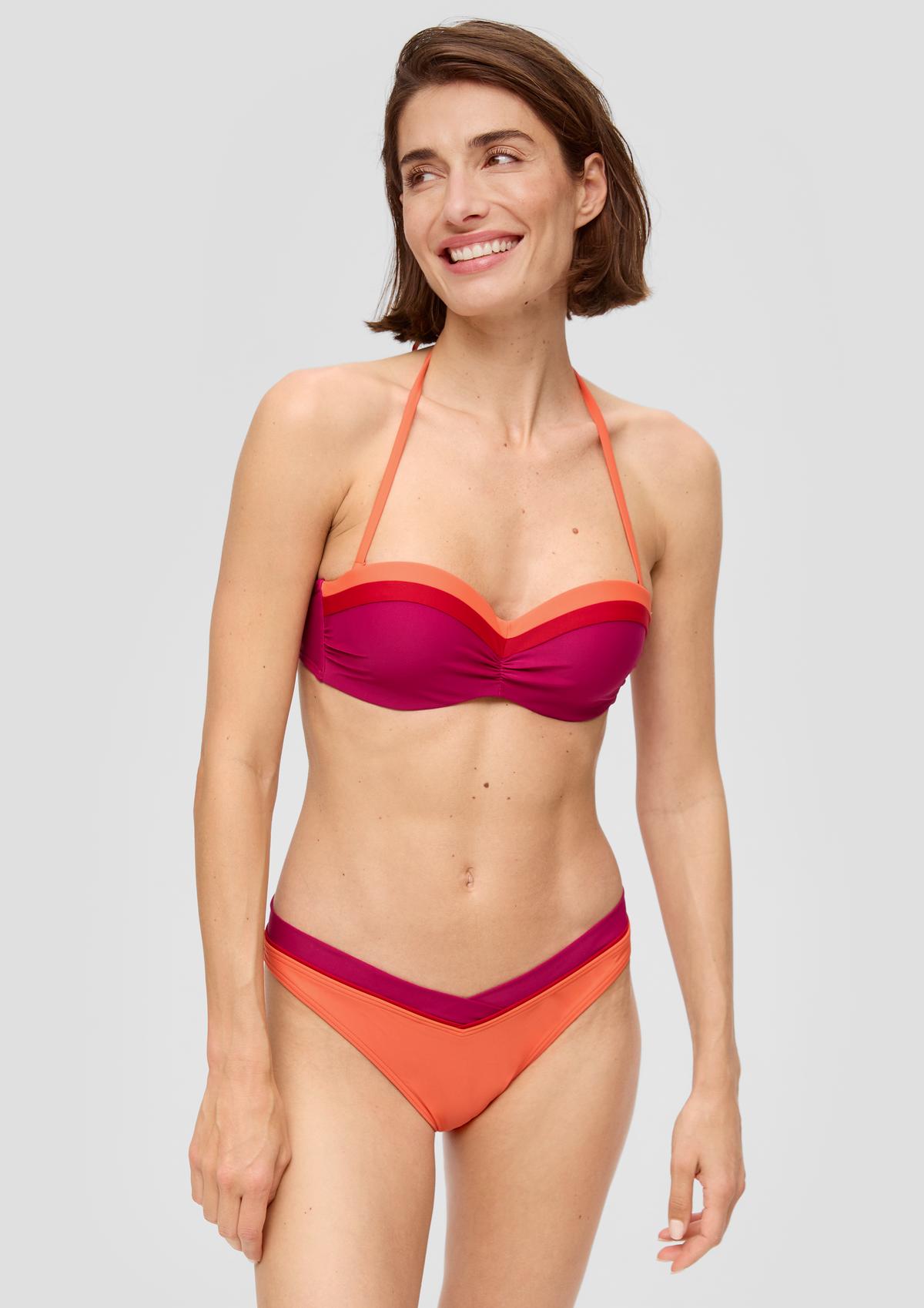 Ozko krojene bikini hlačke z barvnimi bloki