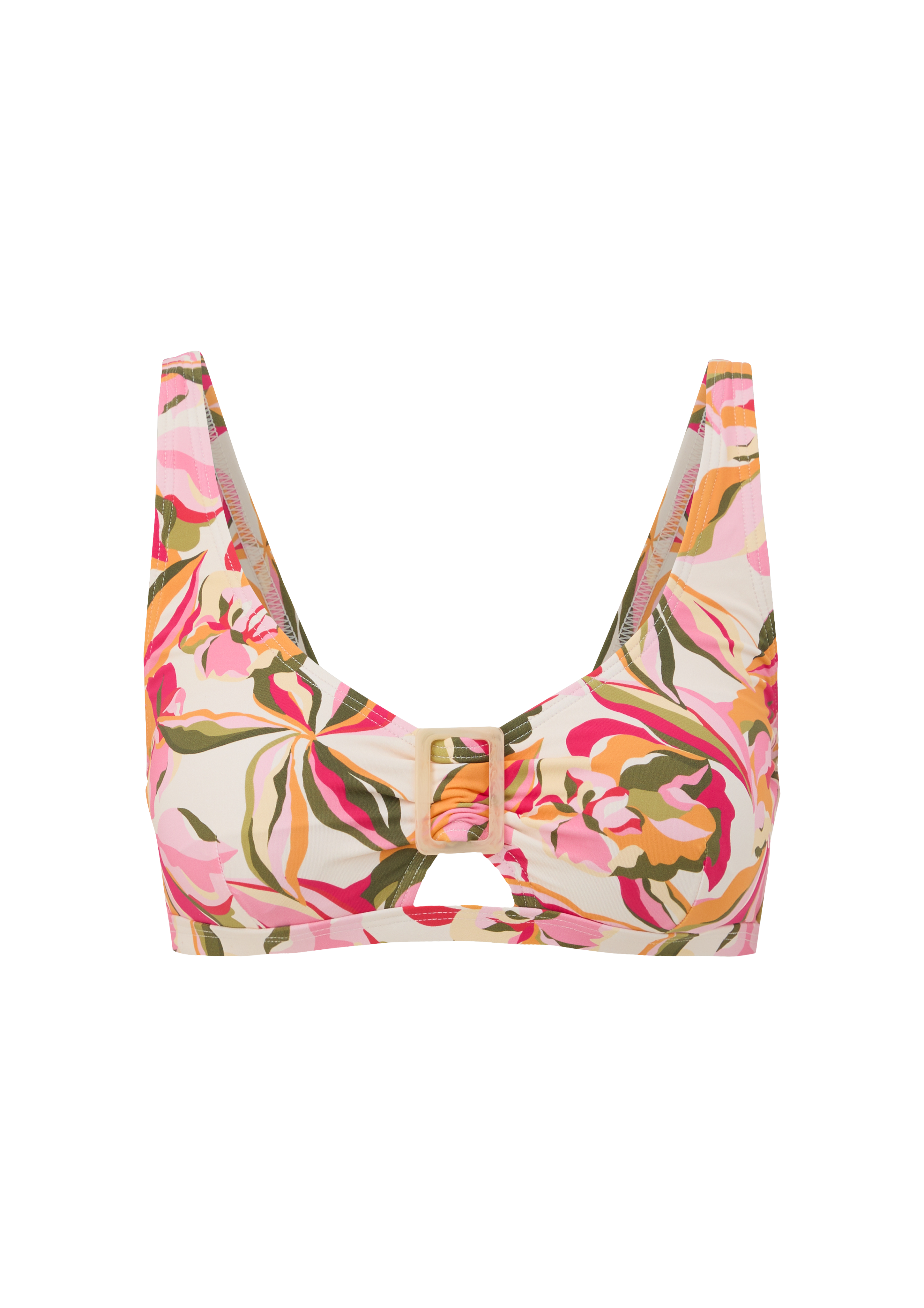Bikini-Bandeau-Top mit Cut-out und Allover-Print