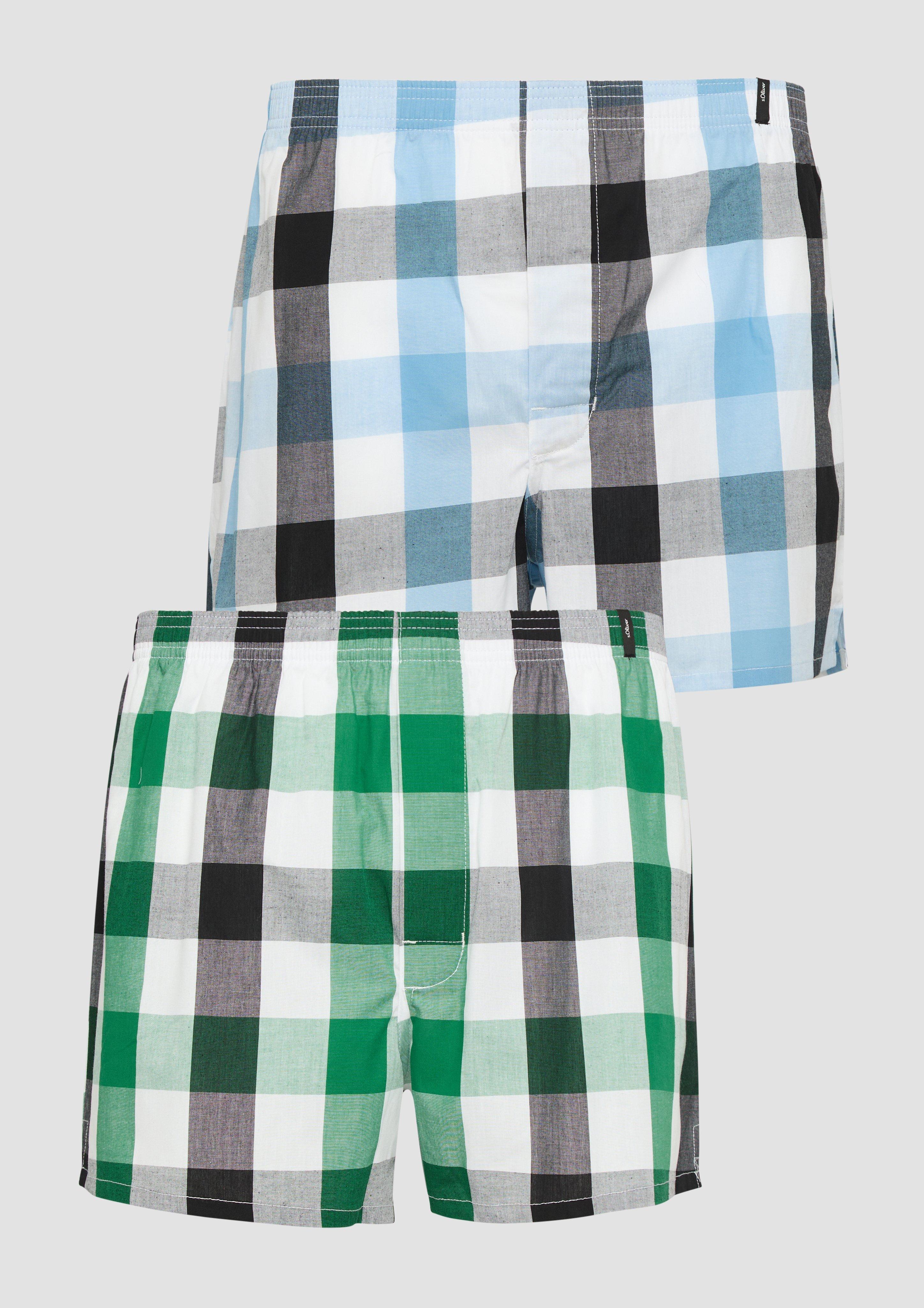 s.Oliver 2er-Pack Boxershorts mit Karo-Muster