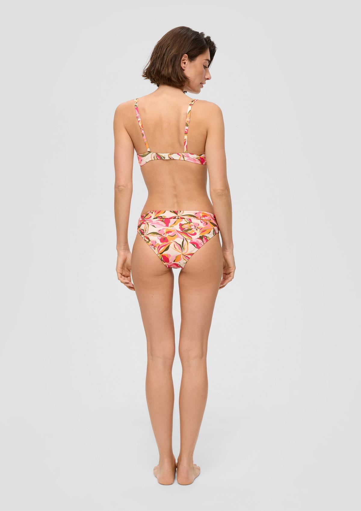 s.Oliver Slip bikini hlačke s preklopnim pasom in cvetličnim vzorcem