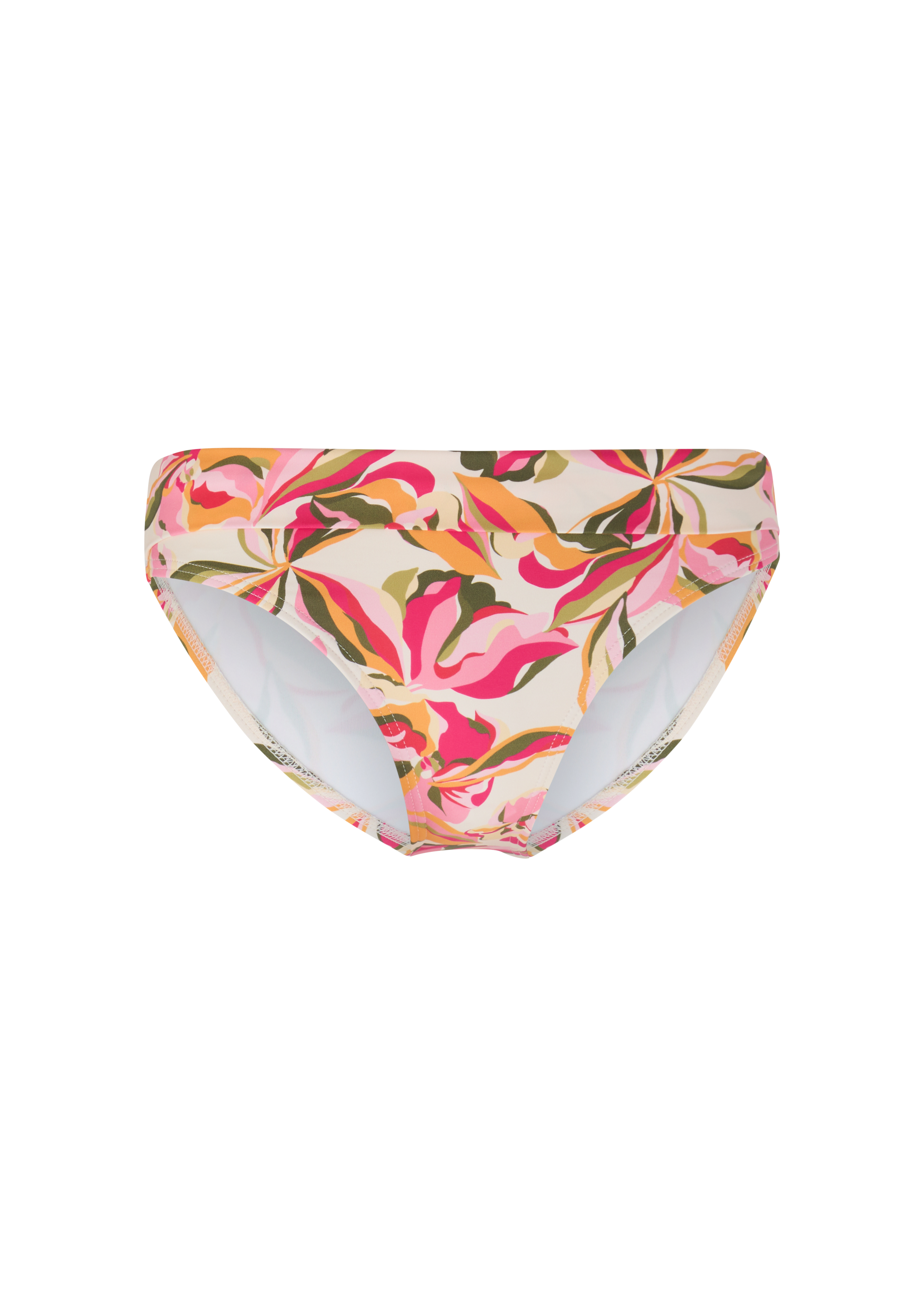 Bikinihose mit Umschlagbund und Blumenmuster