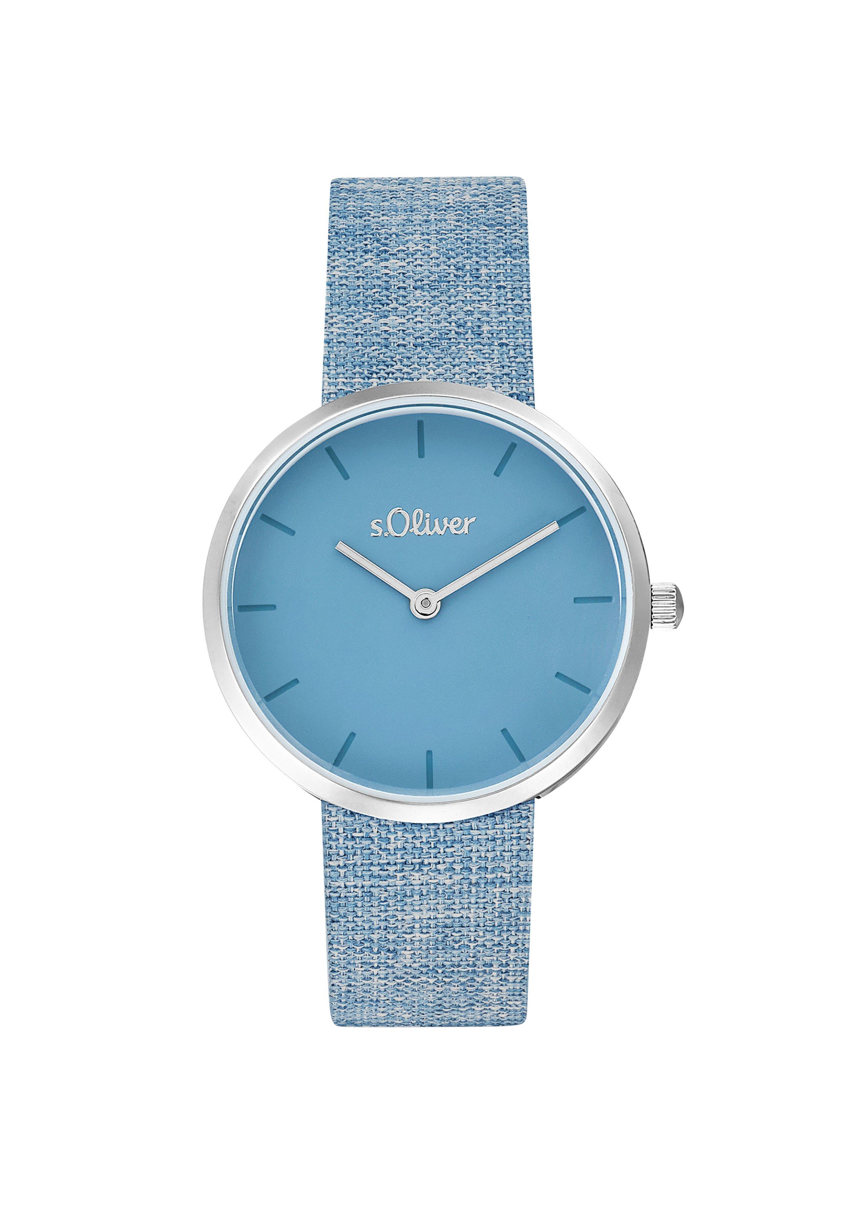 S.Oliver Blaue Armbanduhr mit Textilband