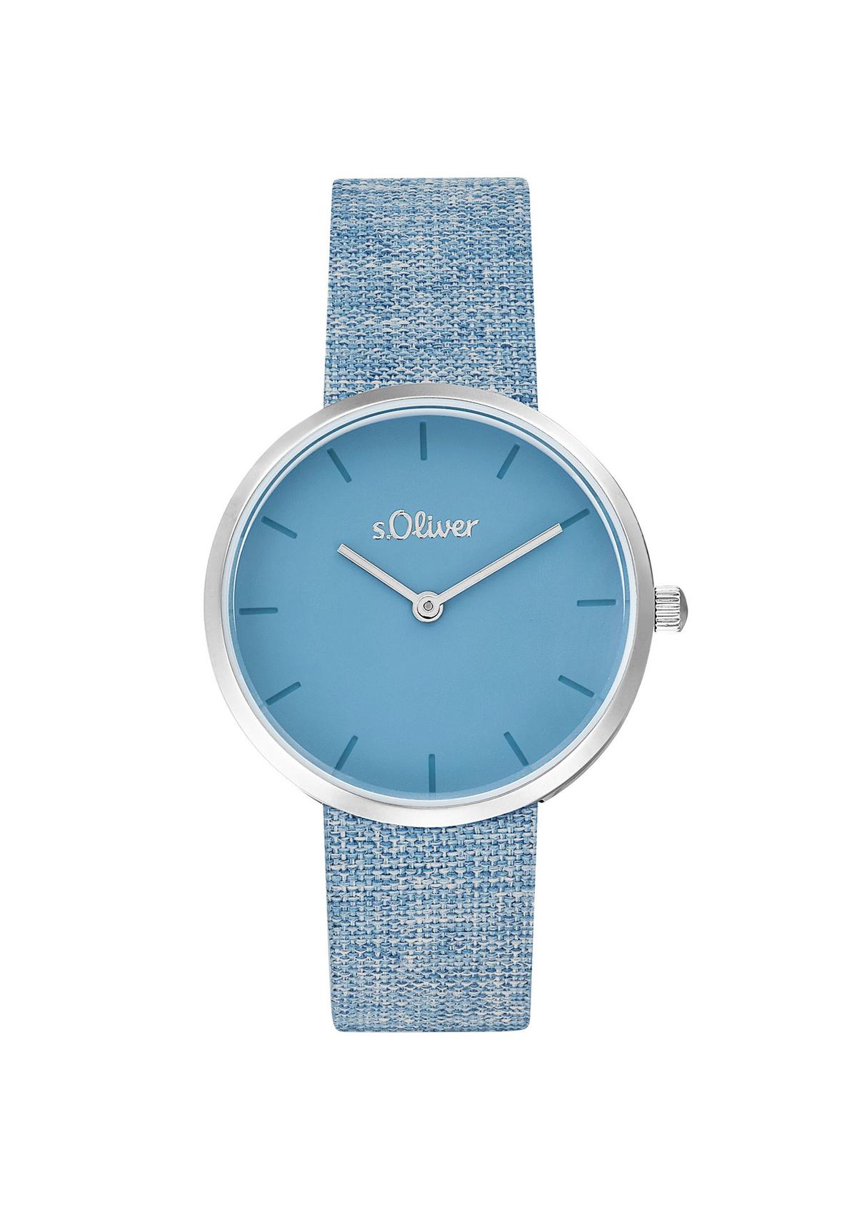 s.Oliver Blaue Armbanduhr mit Textilband