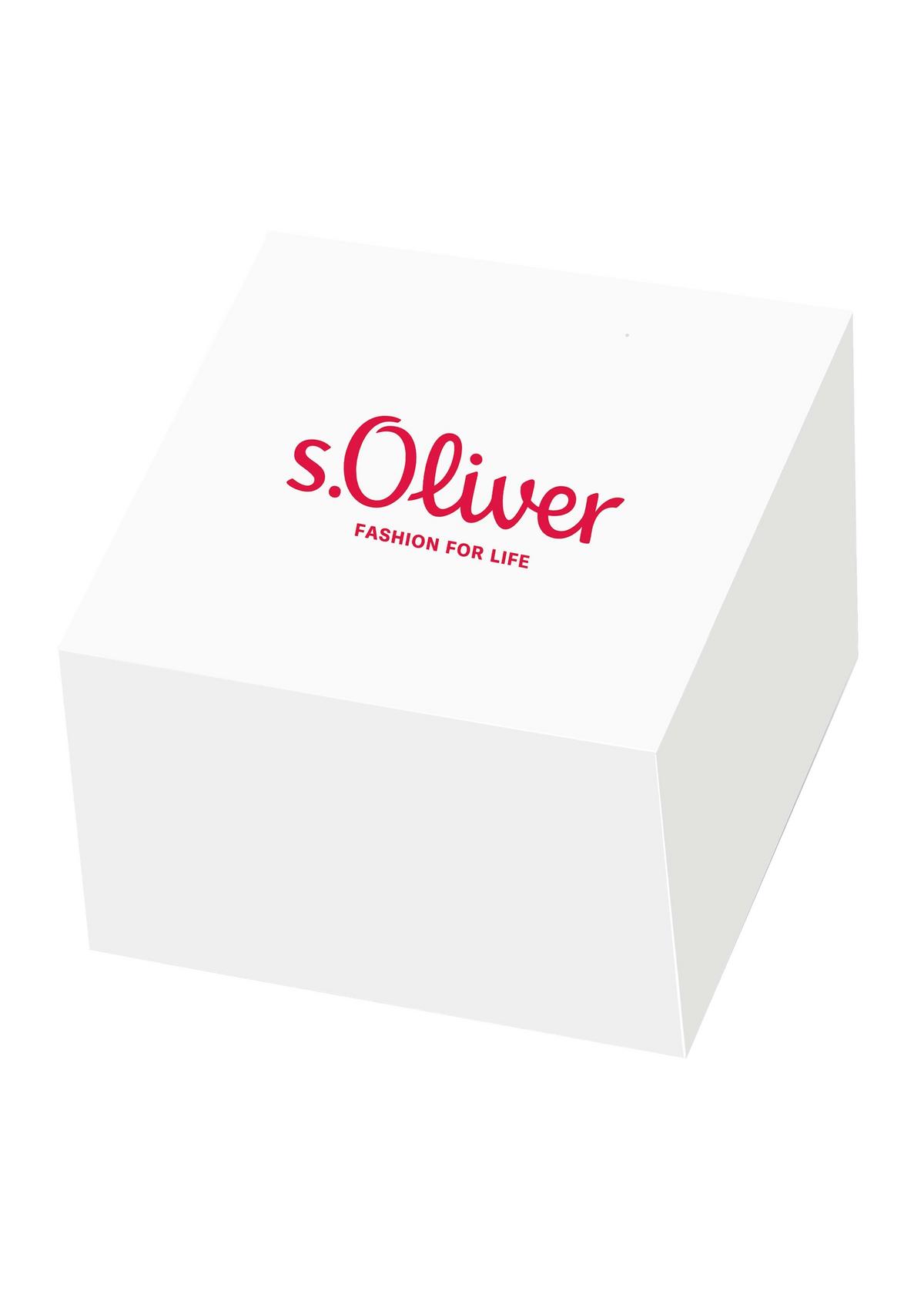 s.Oliver Blaue Armbanduhr mit Glitzer-Kunstlederband