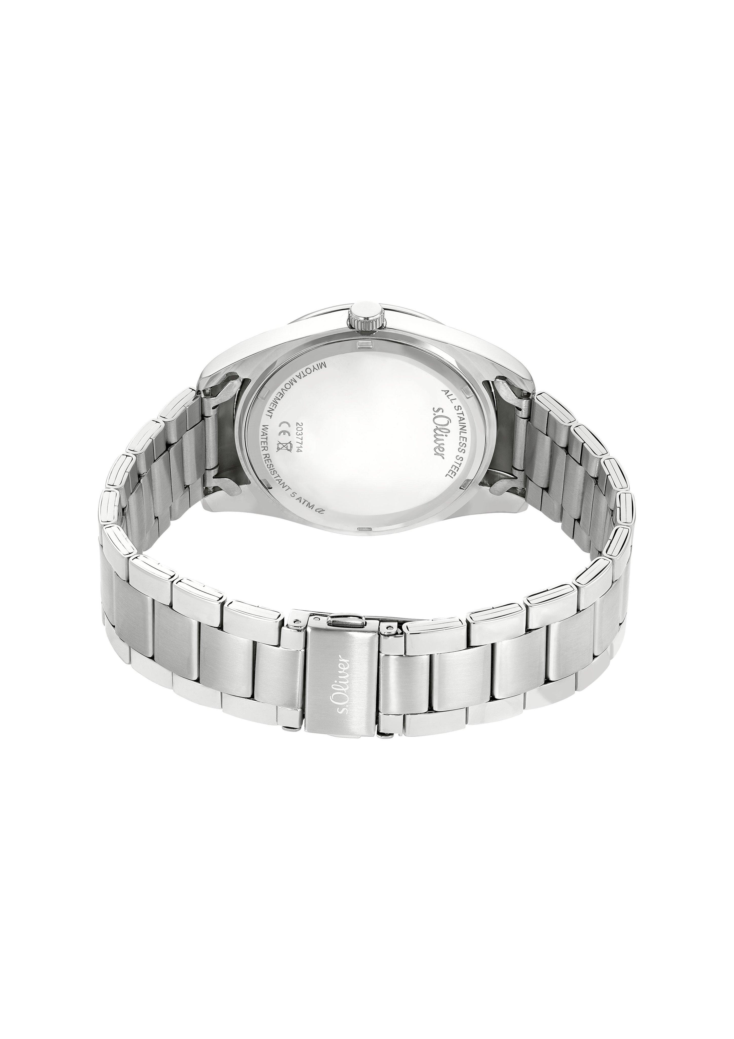 s.Oliver Silberne Armbanduhr aus Edelstahl