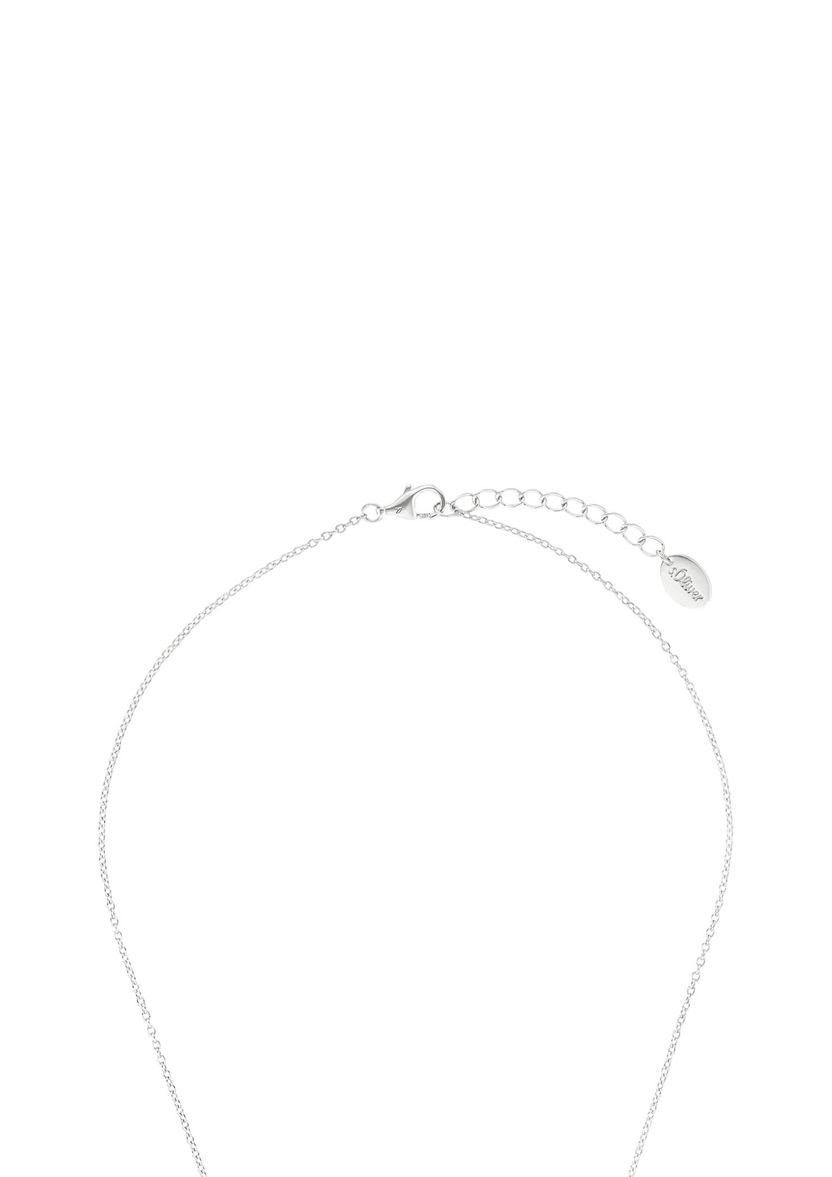 s.Oliver Silber-Halsskette mit kreisrundem Herz-Anhänger