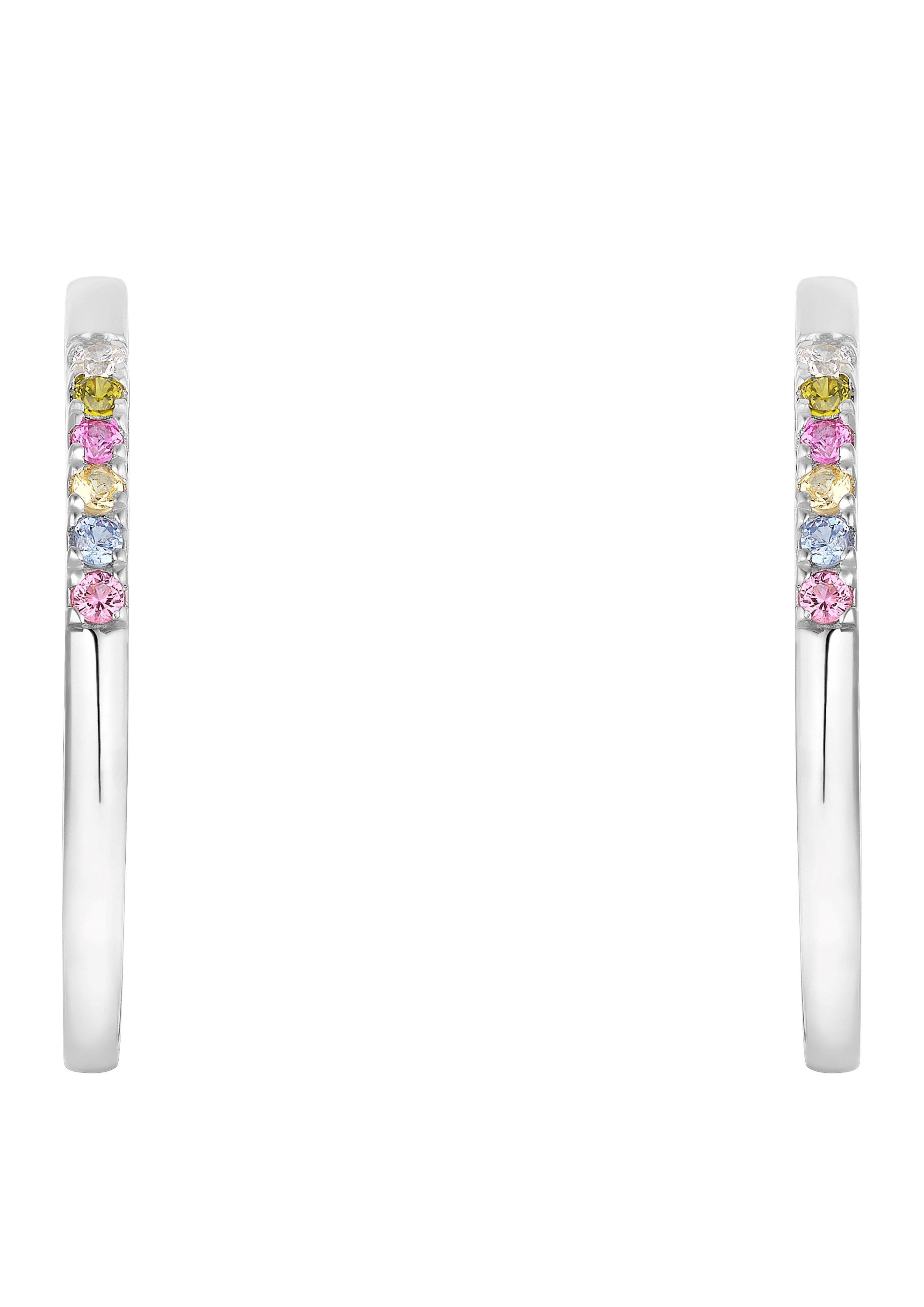 s.Oliver Kreolen mit buntem Zirkonia-Detail