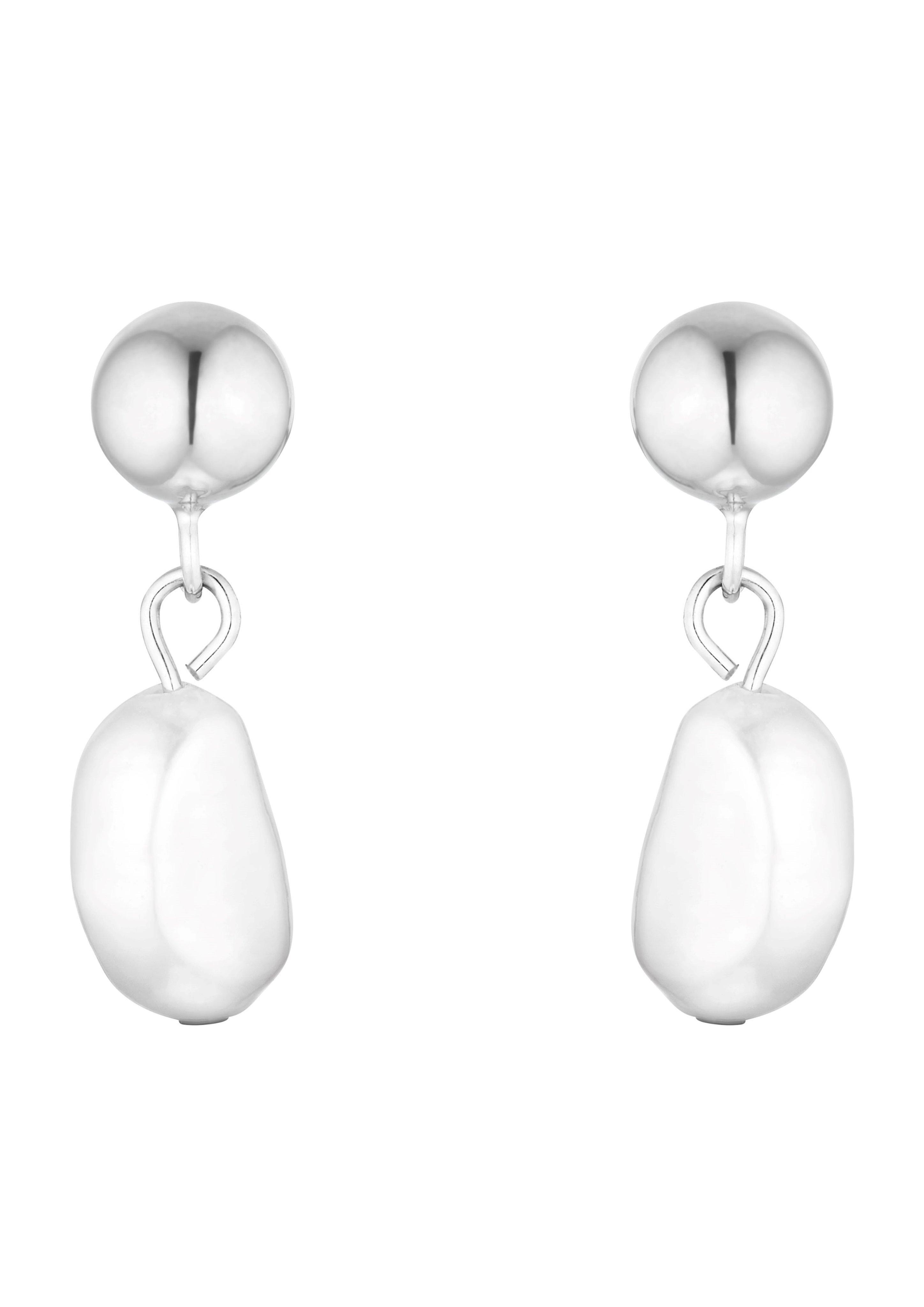 s.Oliver Silber-Ohrstecker mit Perlenanhängern