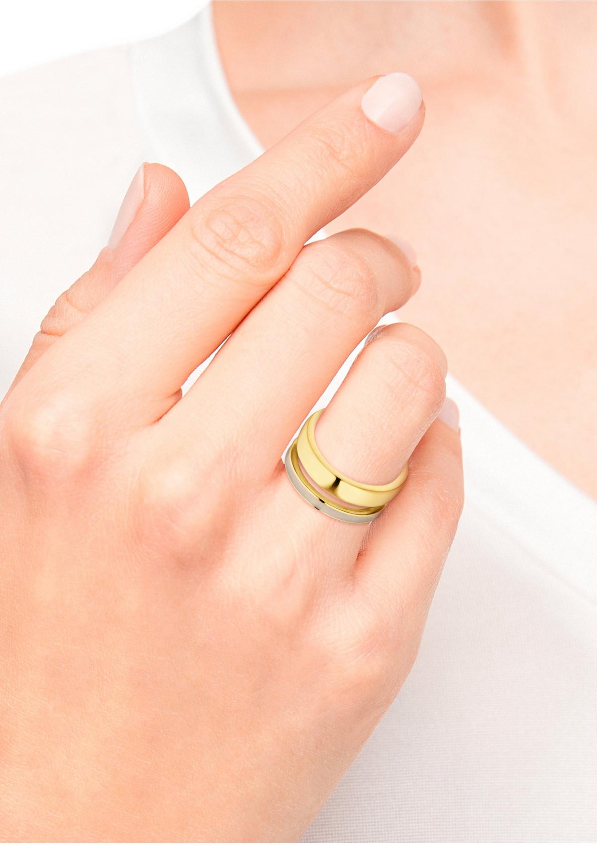 s.Oliver Dvobarvni prstan z dizajnom v dveh vrstah