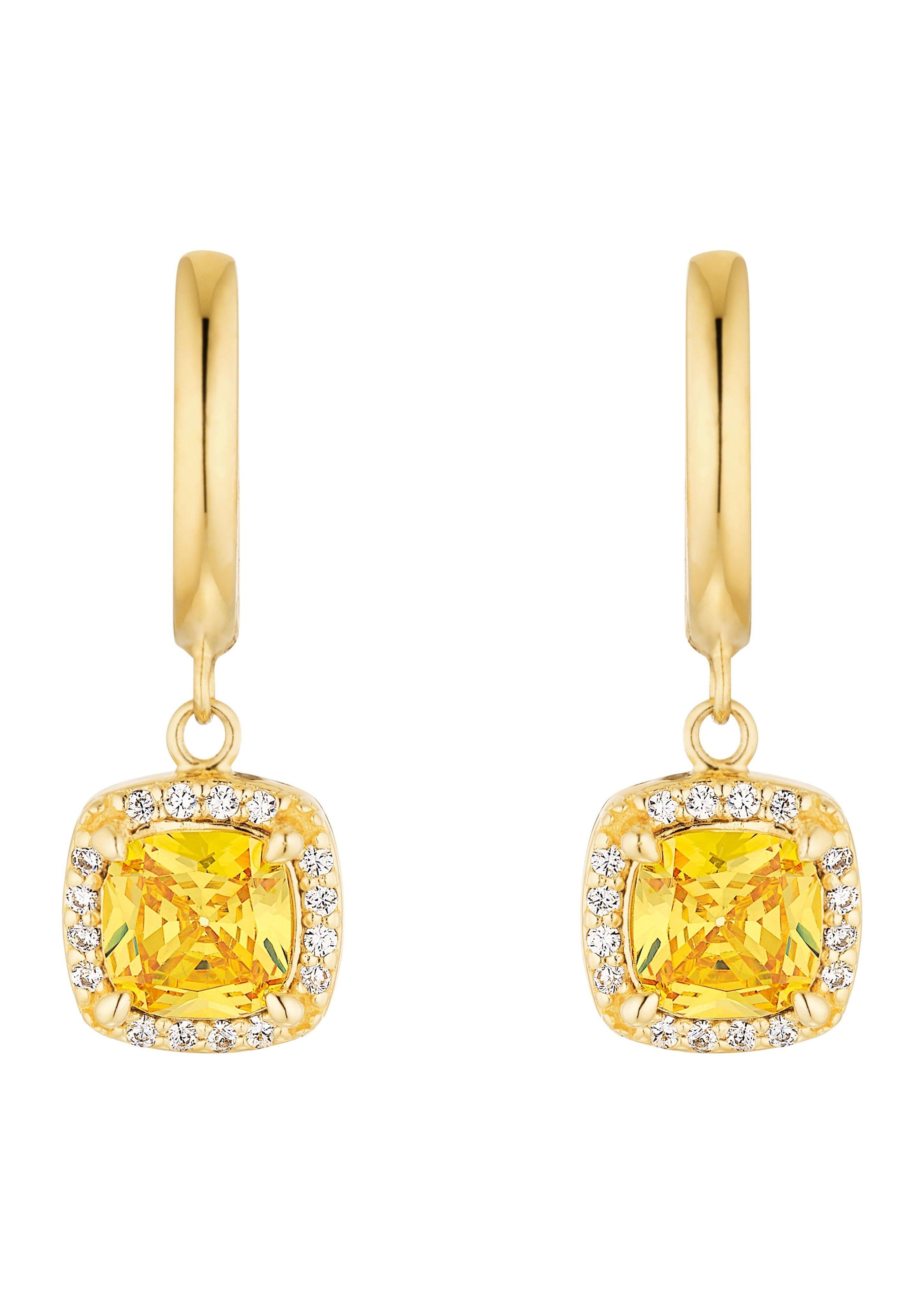 s.Oliver Vergoldete Kreolen mit Zirkonia-Anhänger