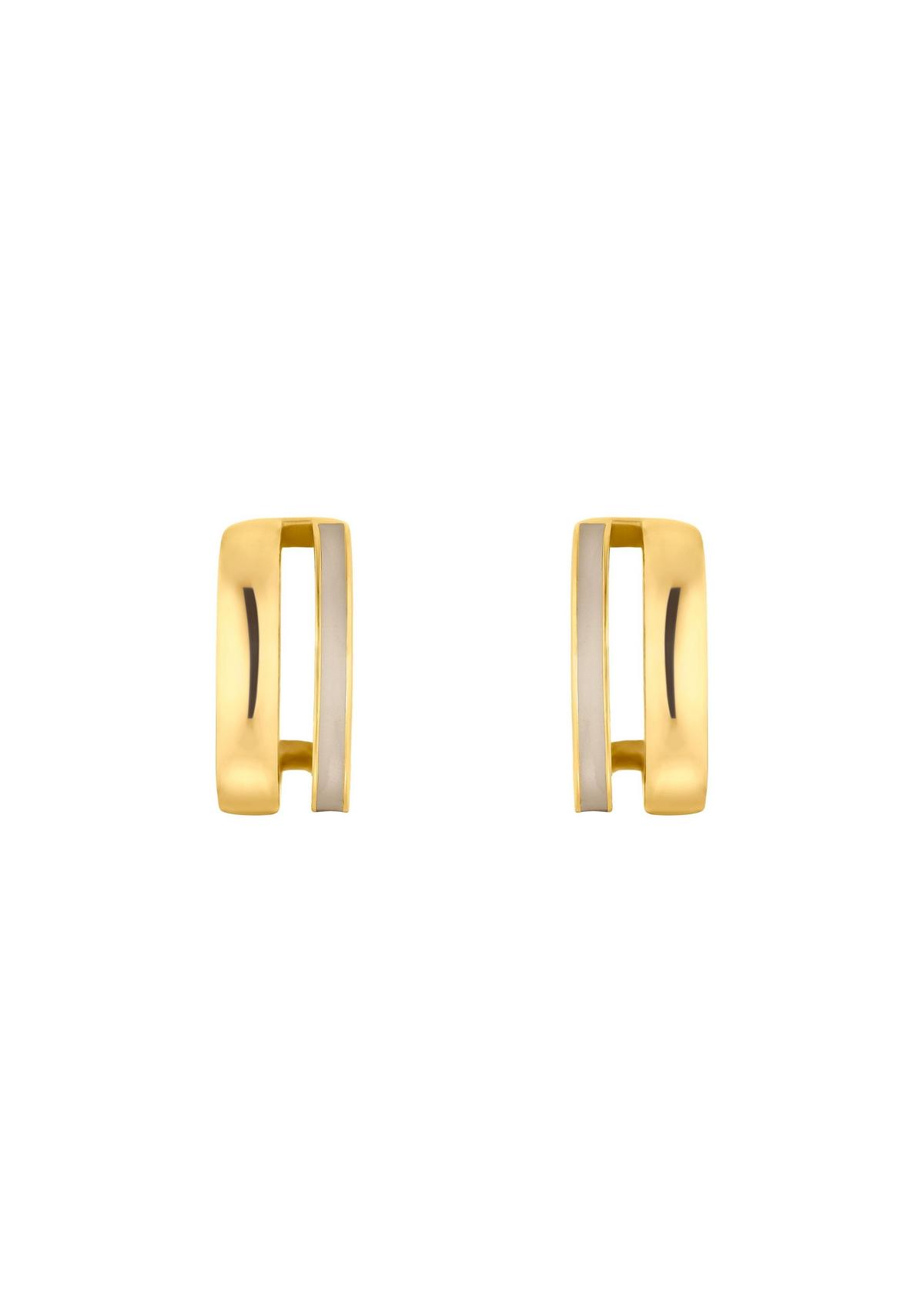 s.Oliver Dvobarvni okrogli uhani z dizajnom v dveh vrstah