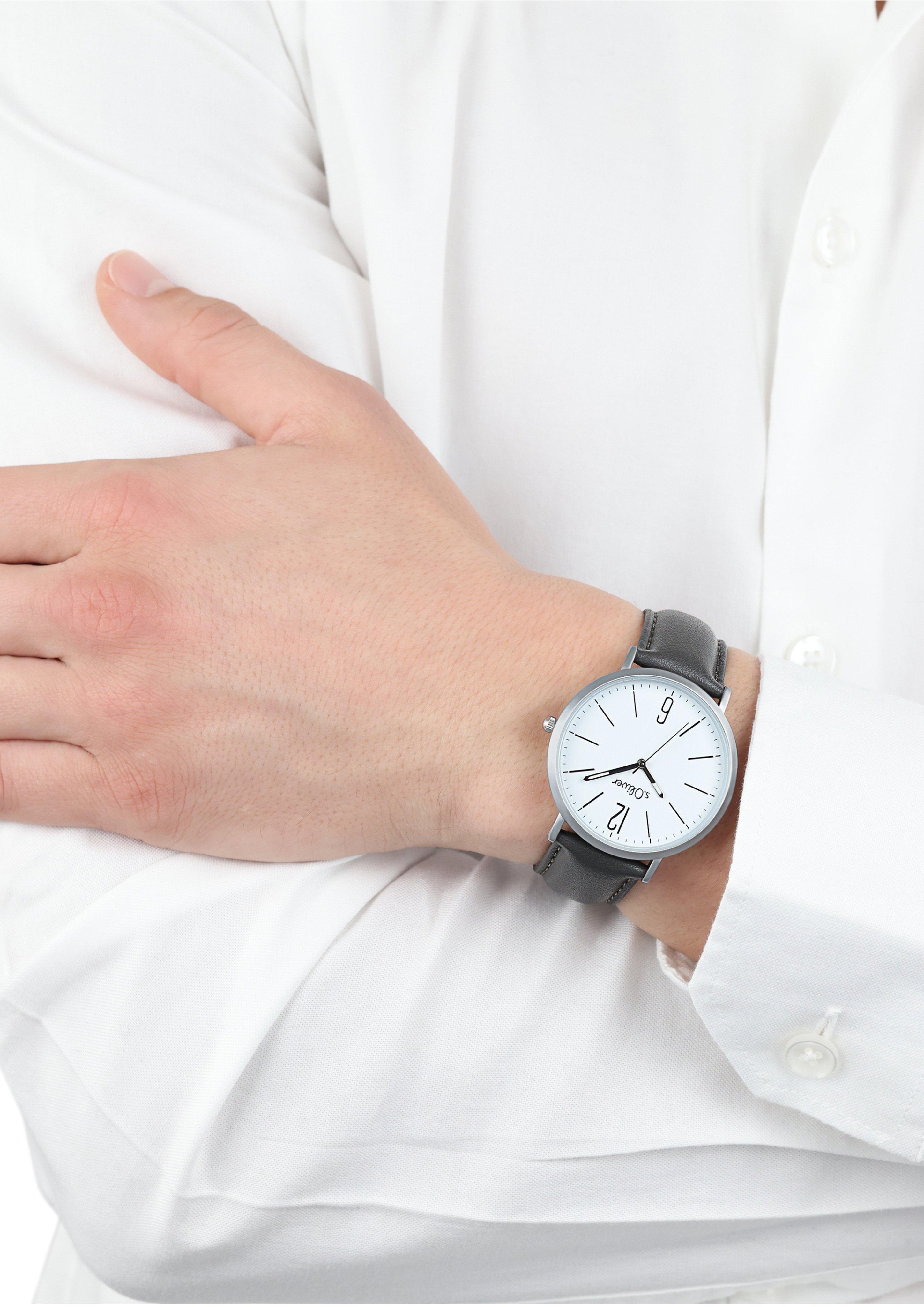 s.Oliver Armbanduhr mit Kunstlederband