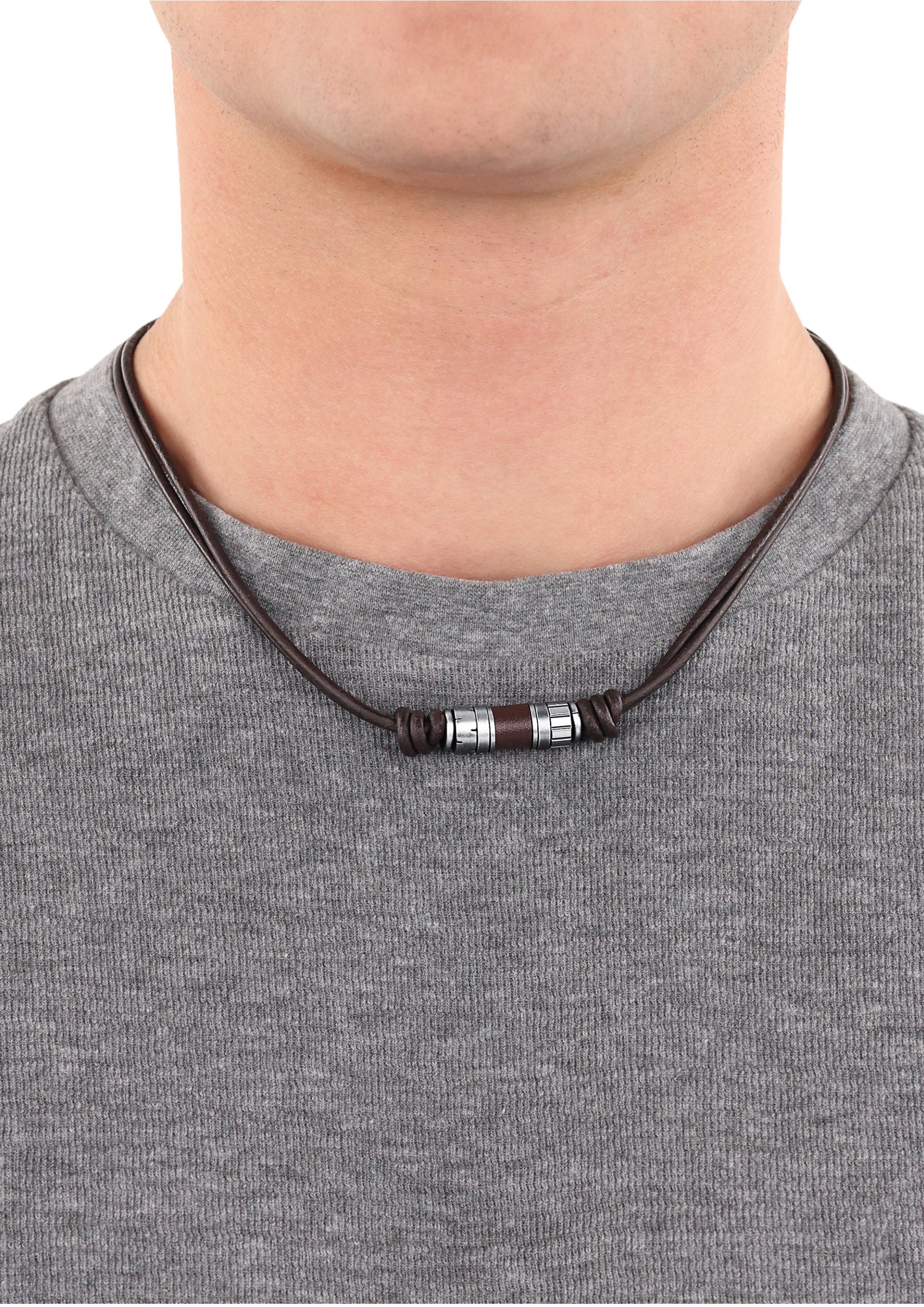 s.Oliver Ledercollier mit Edelstahl-Beads