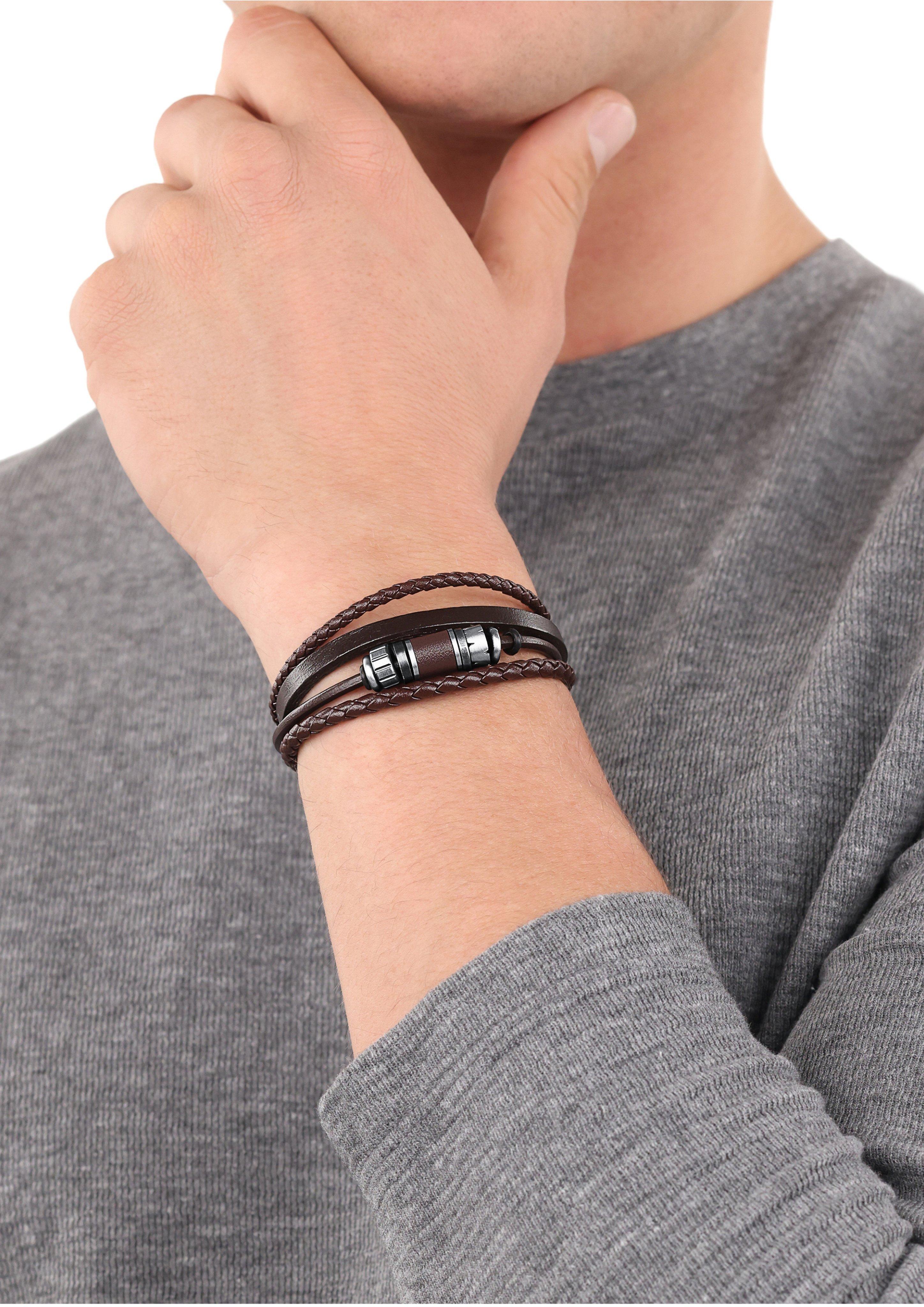 s.Oliver Lederarmband mit Beads-Detail