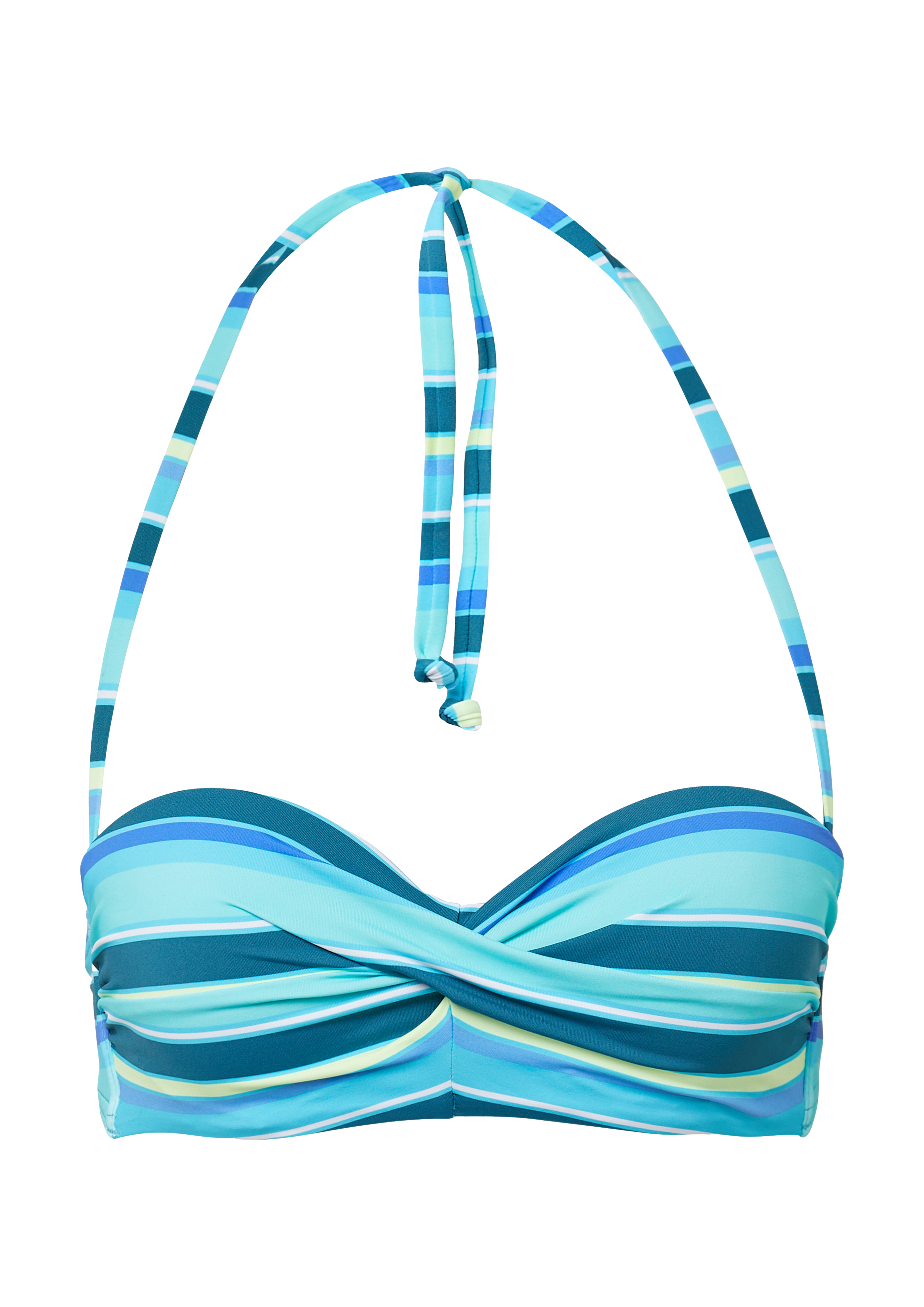 Bügel-Bandeau-Bikinitop mit Streifen