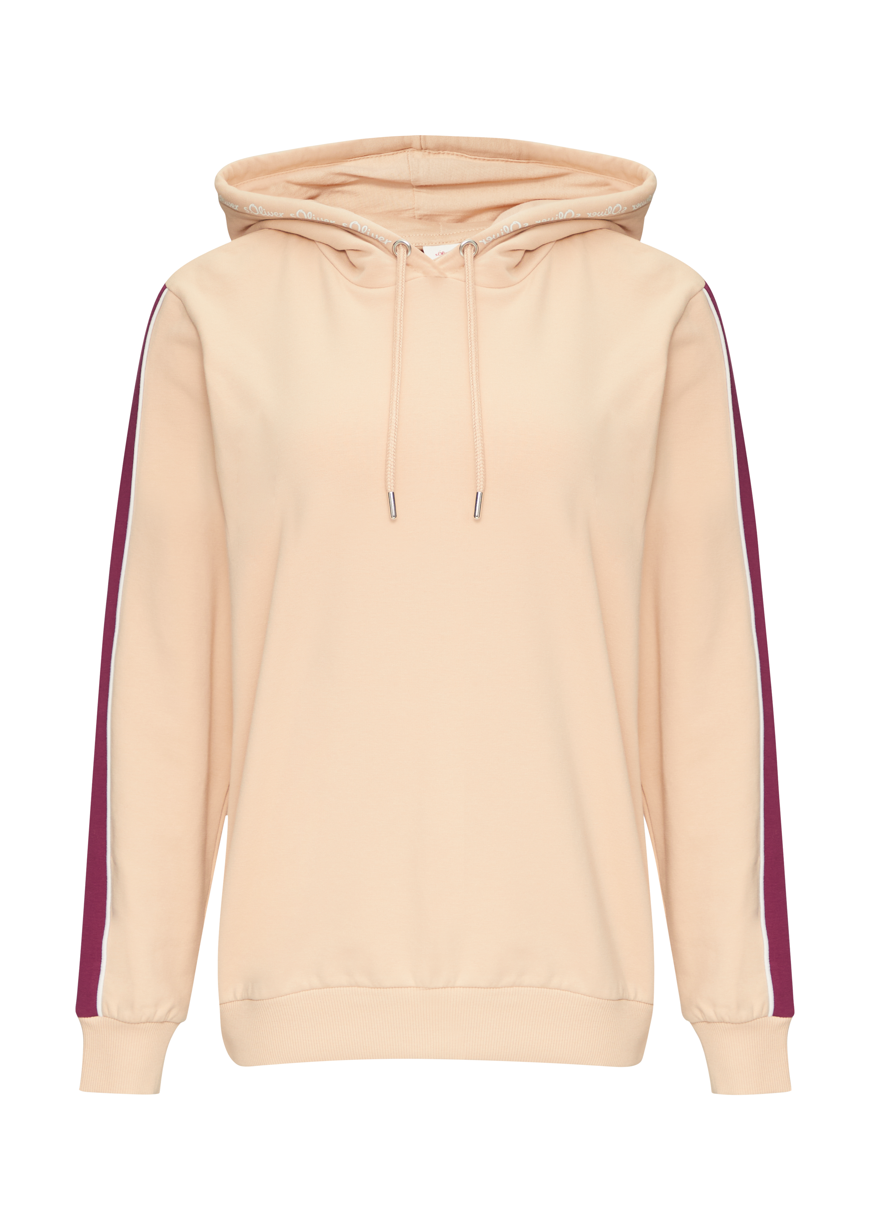 Sweatjacke mit Seitenstreifen und Kapuze
