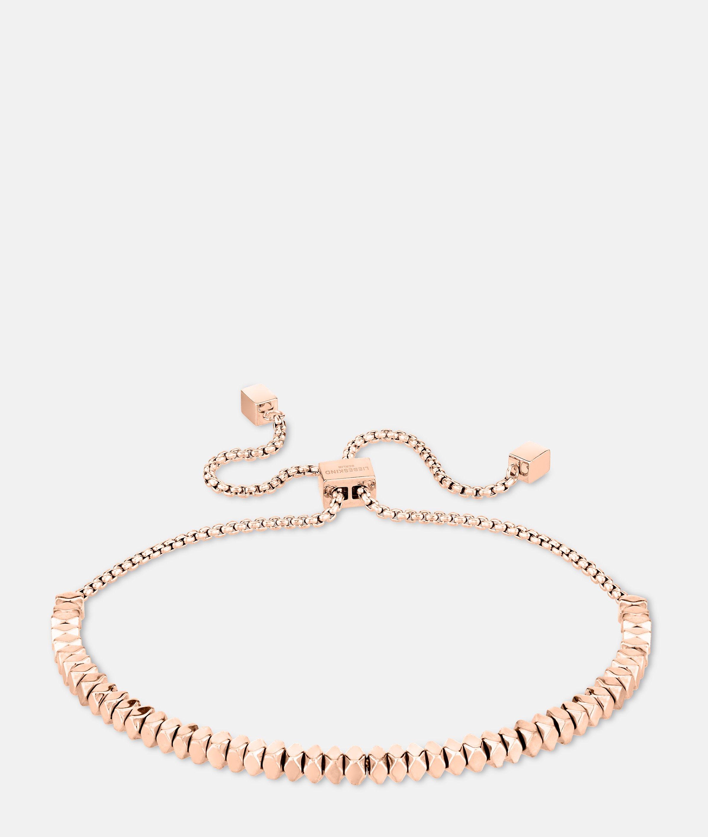 Liebeskind Berlin - Armband mit eckigen Beads und Zugverschluss -  rosé