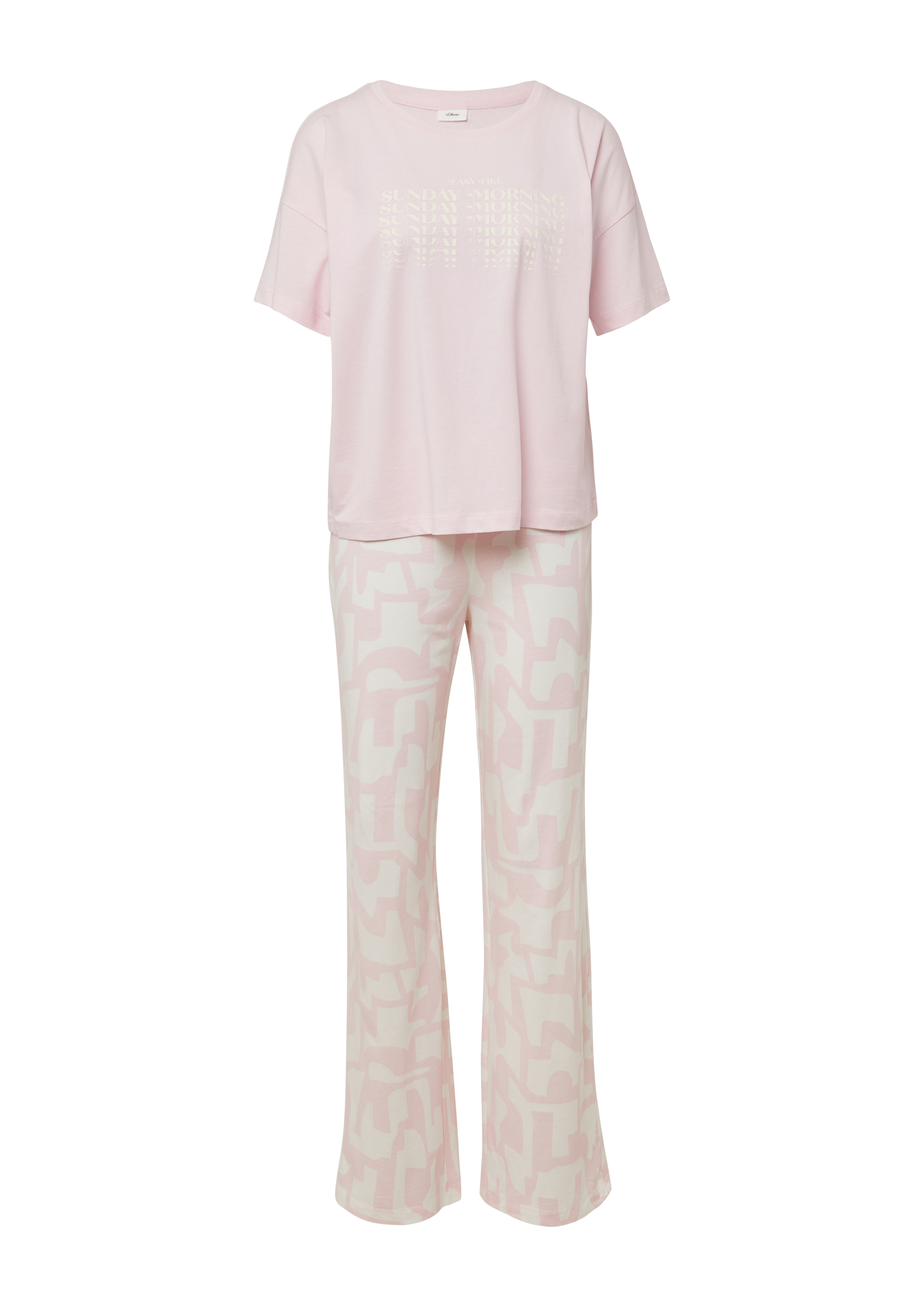 Pyjama aus Baumwollmix mit abstrakt gemusterter Hose