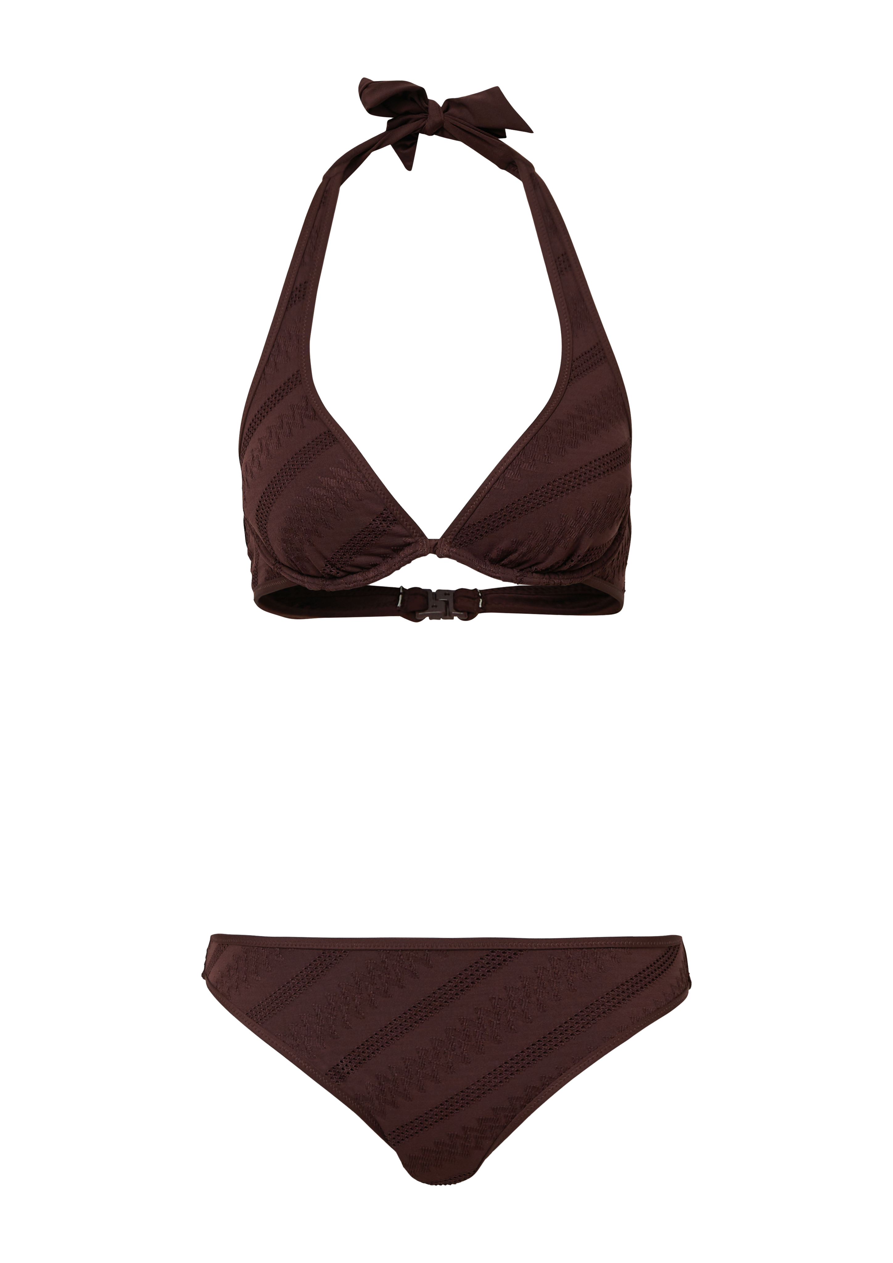 Strukturierter Bikini mit Bügel-Top
