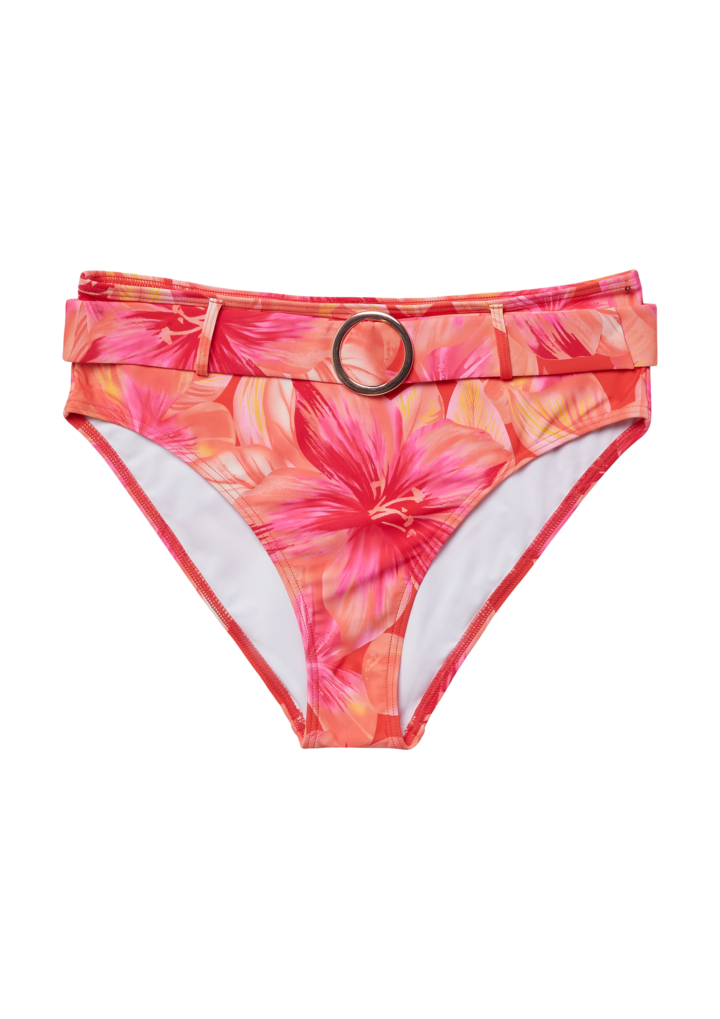 High-Waist-Bikinihose mit abnehmbarem Gürtel mit Zierring