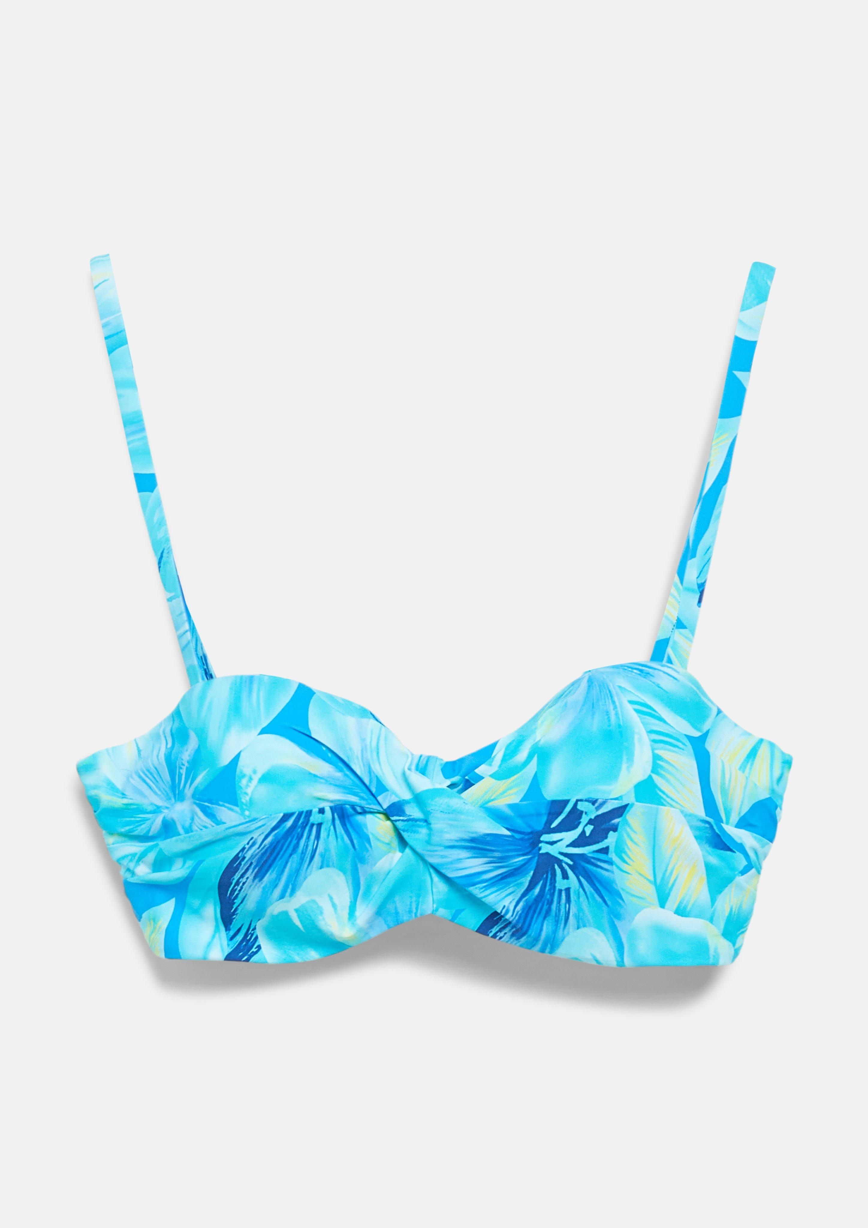 Damen Bandeau-Bikini-Top mit floralem Muster Mix & Match in hellblau von s.Oliver