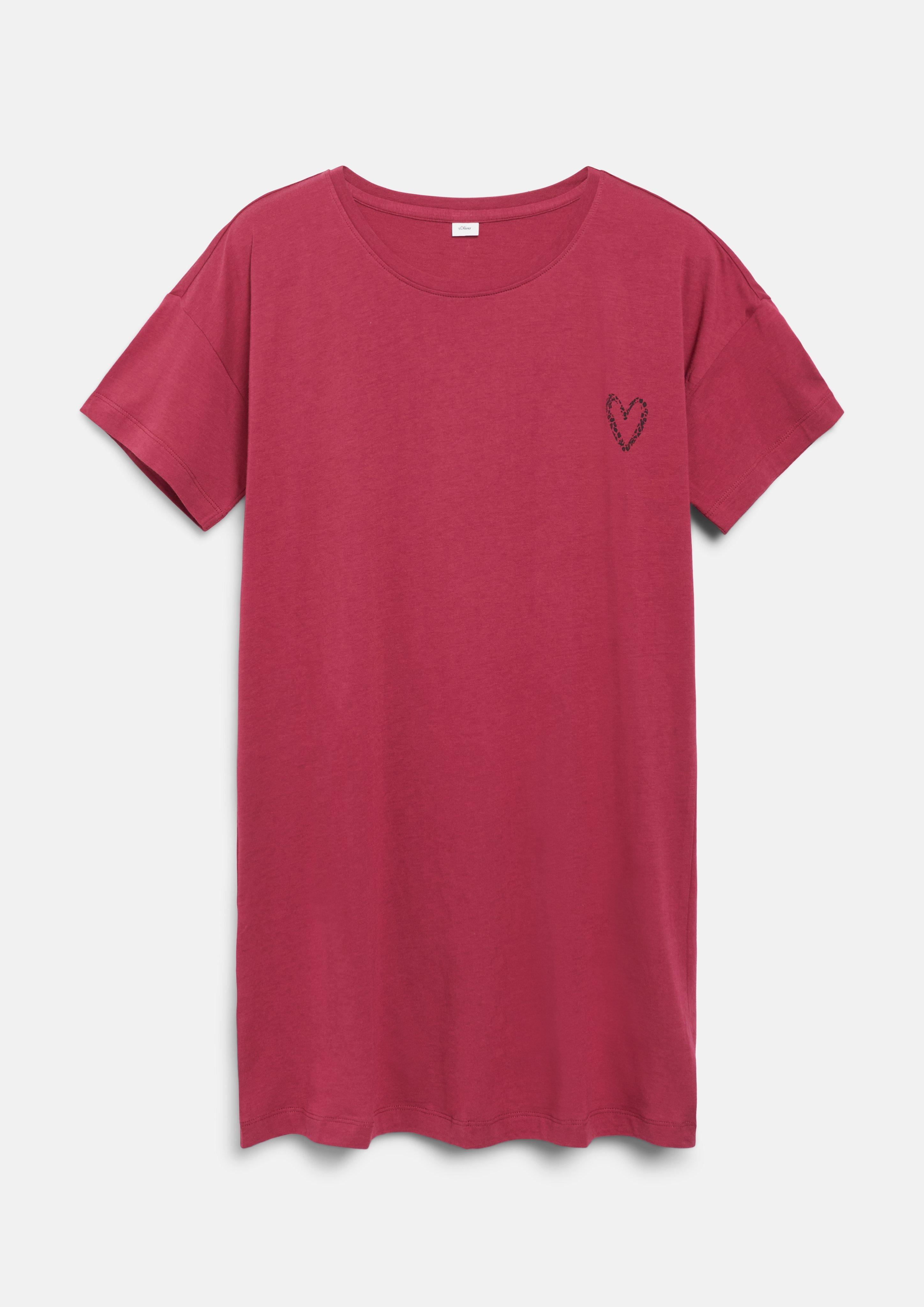 Femmes Chemise de nuit confortable avec un cœur imprimé sur le devant en rose de s.Oliver