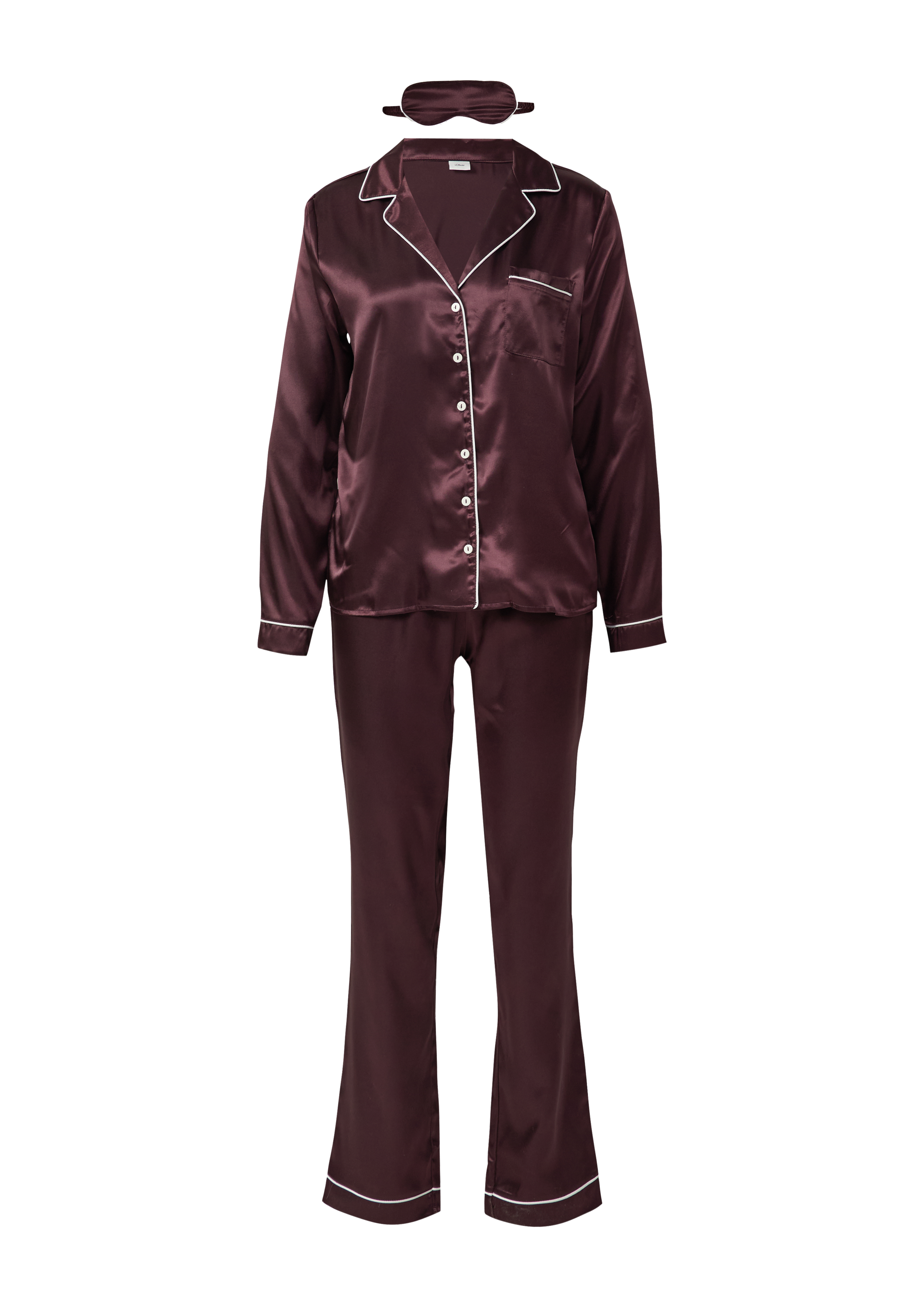 Pyjama in Satin-Optik mit zusätzlicher Schlafmaske