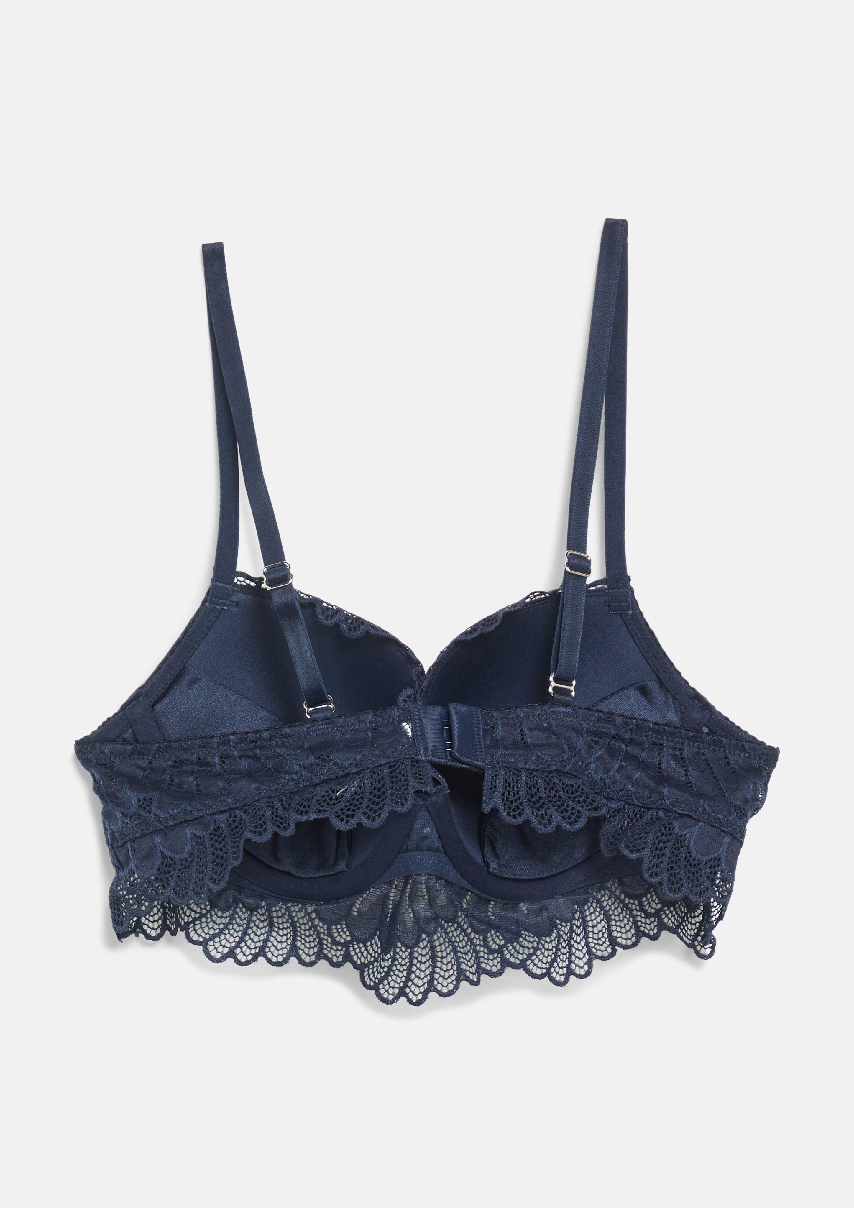Damen Push-Up-BH aus floraler Spitze in blau von s.Oliver