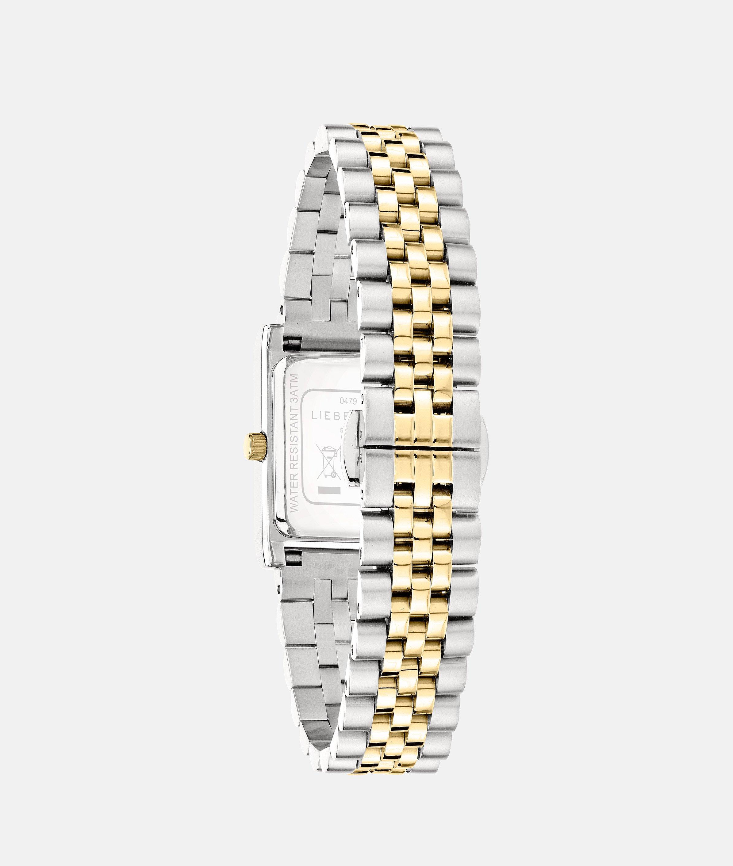 Uhr in silber, rosé, schwarz, silber, gold & gold