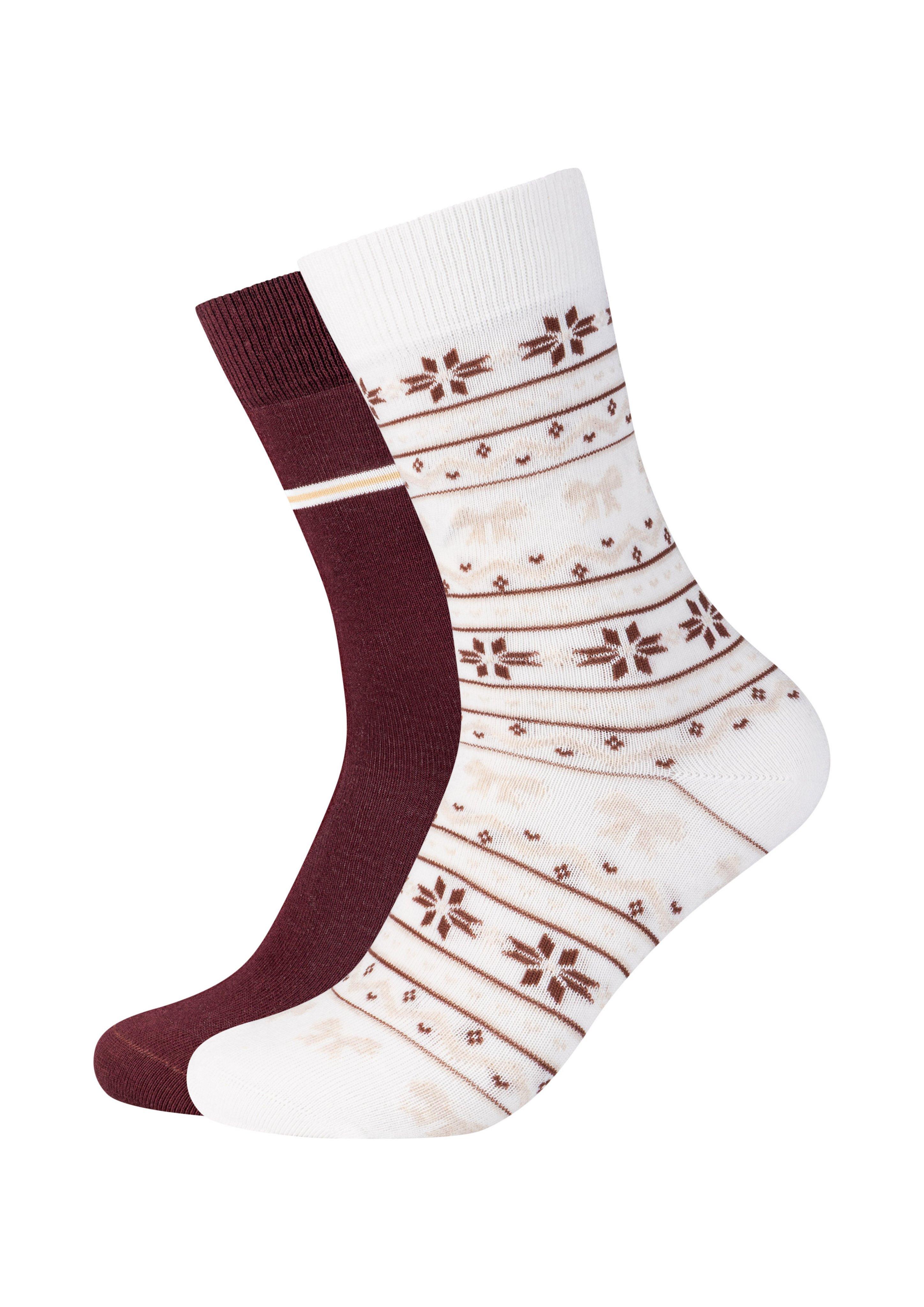 Femmes Chaussettes de Noël unisexes en pack de 2 en rouge de s.Oliver