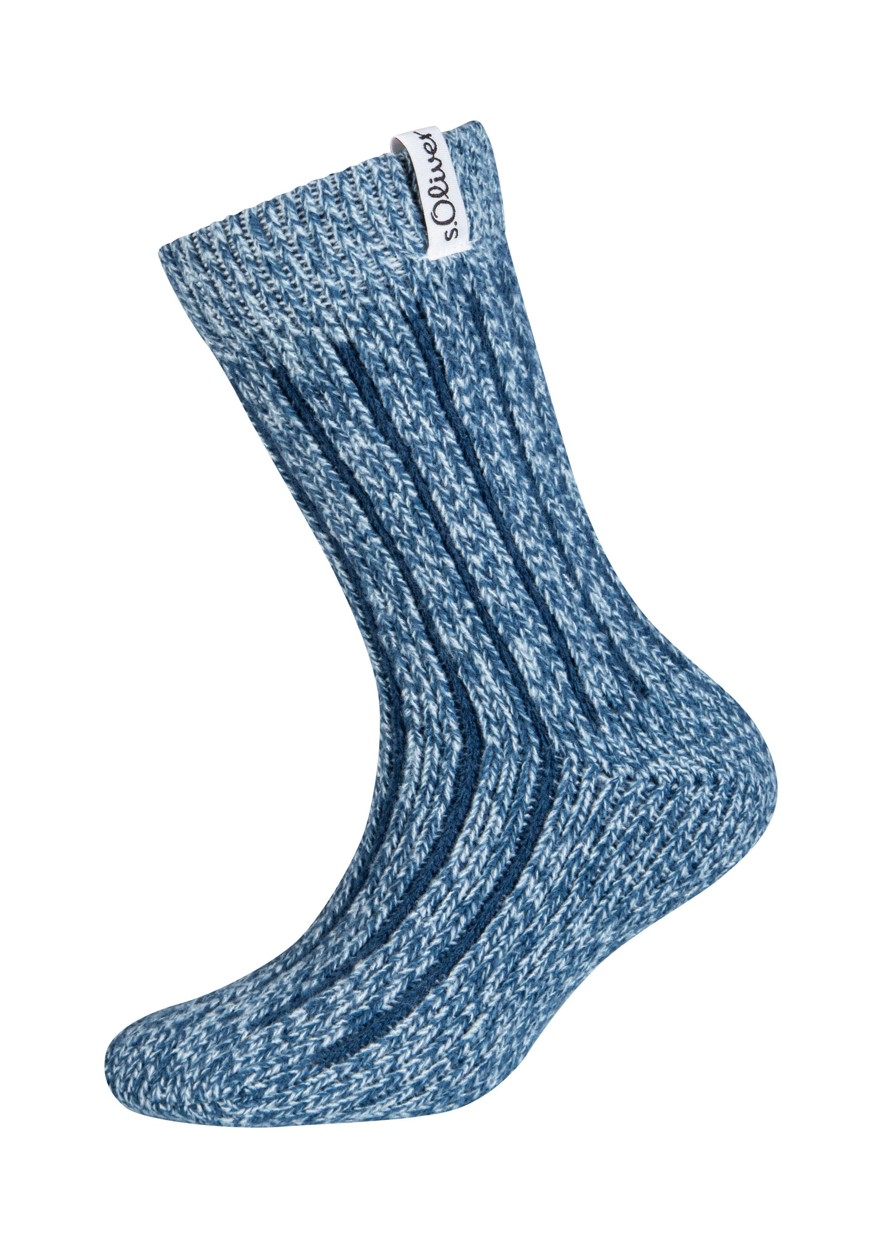 Junior Confortables chaussettes à côtes en pack de 2 en bleu de s.Oliver