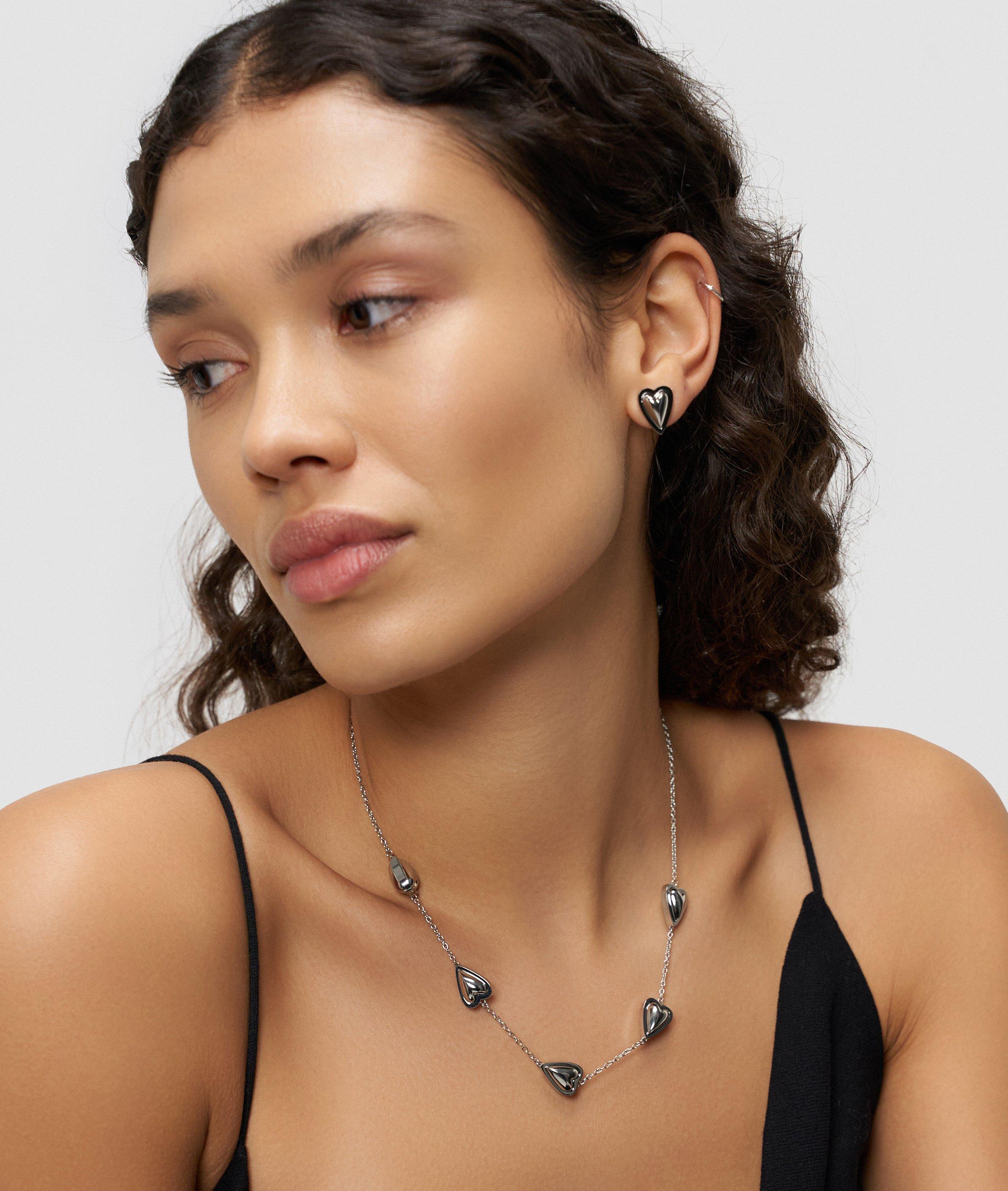 Ohrstecker in silber, schwarz, rosé & gold