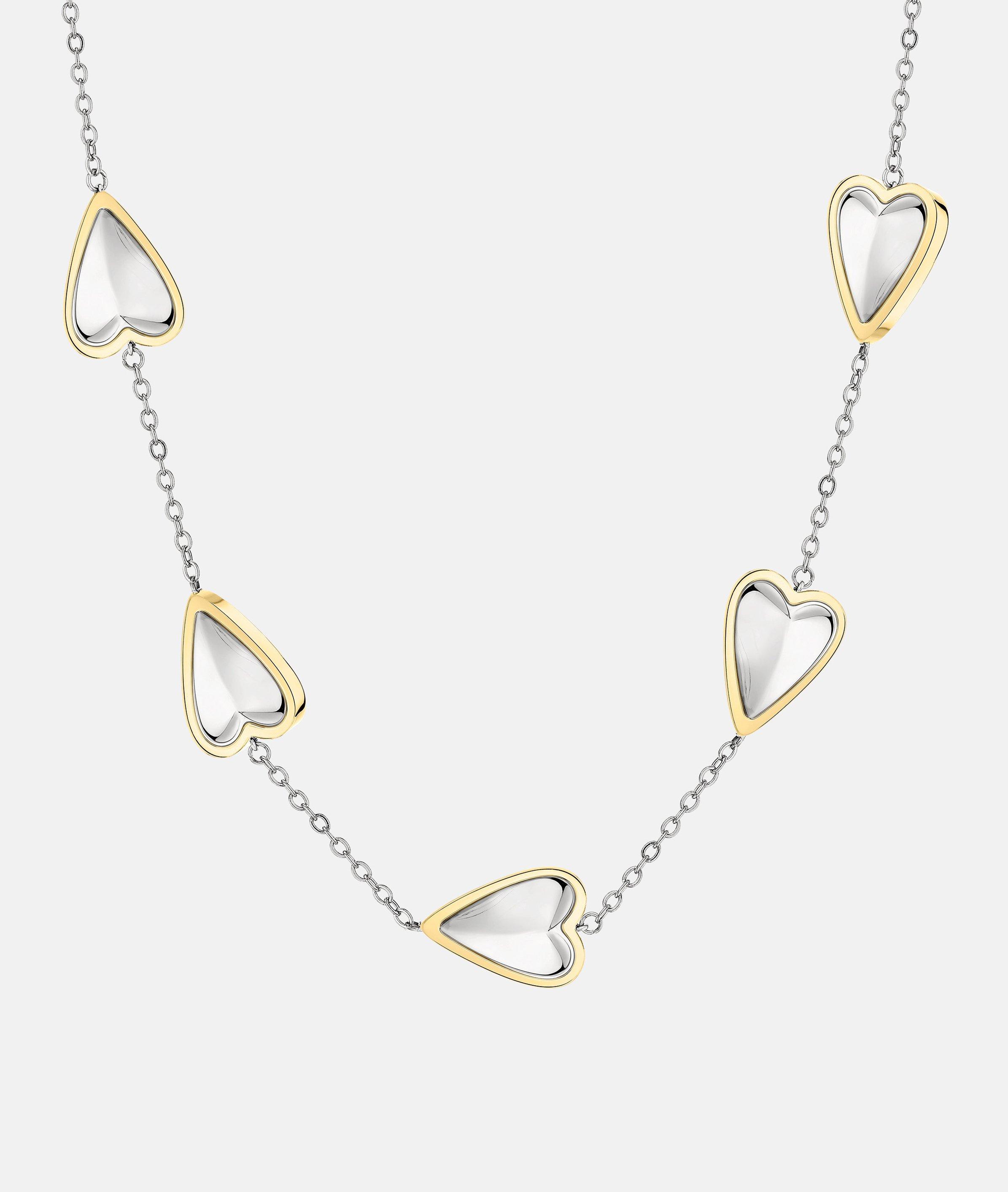 Halskette in gold, rosé, gold & silber