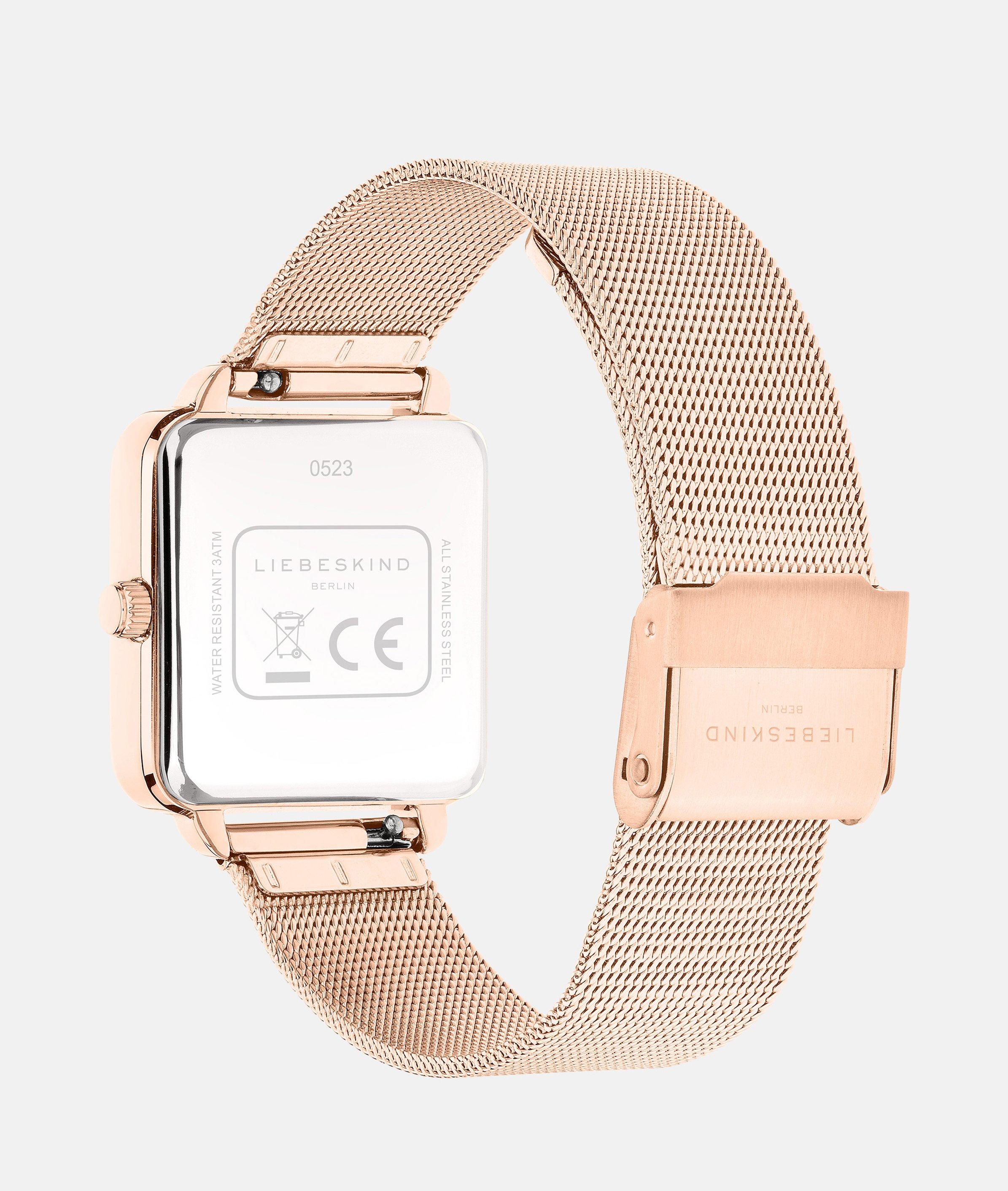 Uhr in rosé, silber & gold